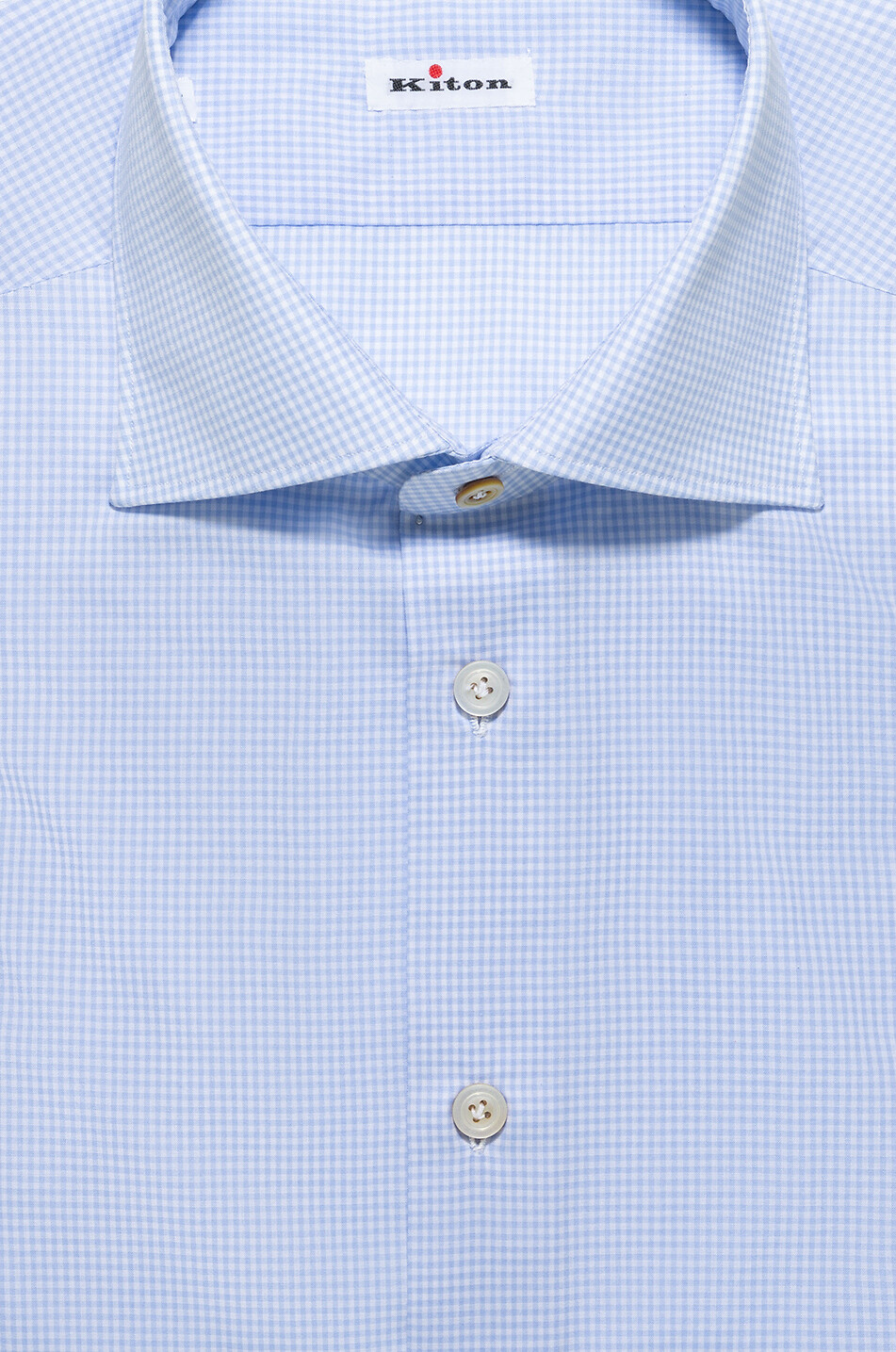 KITON Checked cotton long-sleeved shirt Men MEDIUM BLUE 2