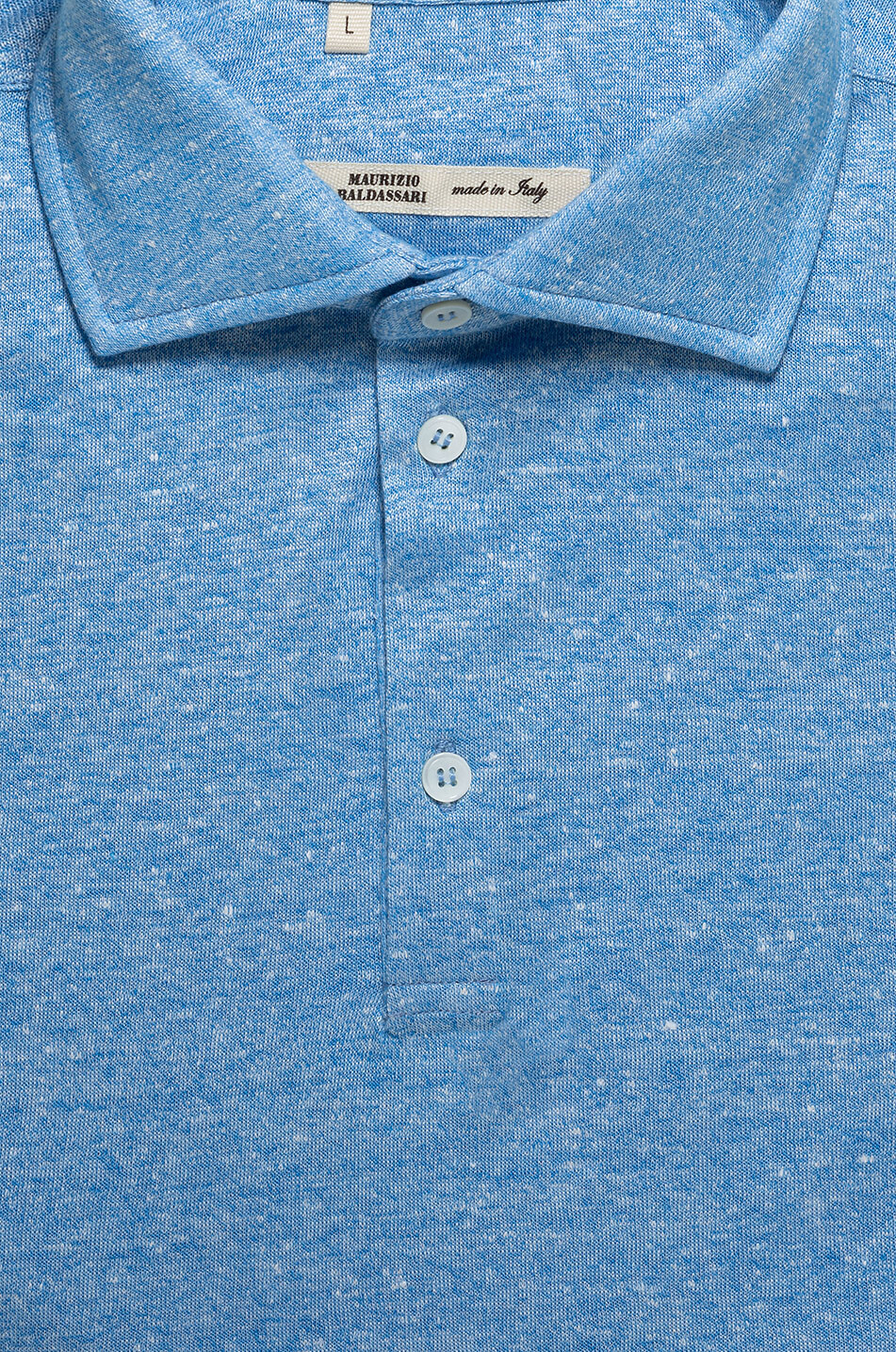 MAURIZIO BALDASSARI Kurzärmeliges Polohemd aus Leinen- und Baumwolljersey Herren HELLBLAU 2