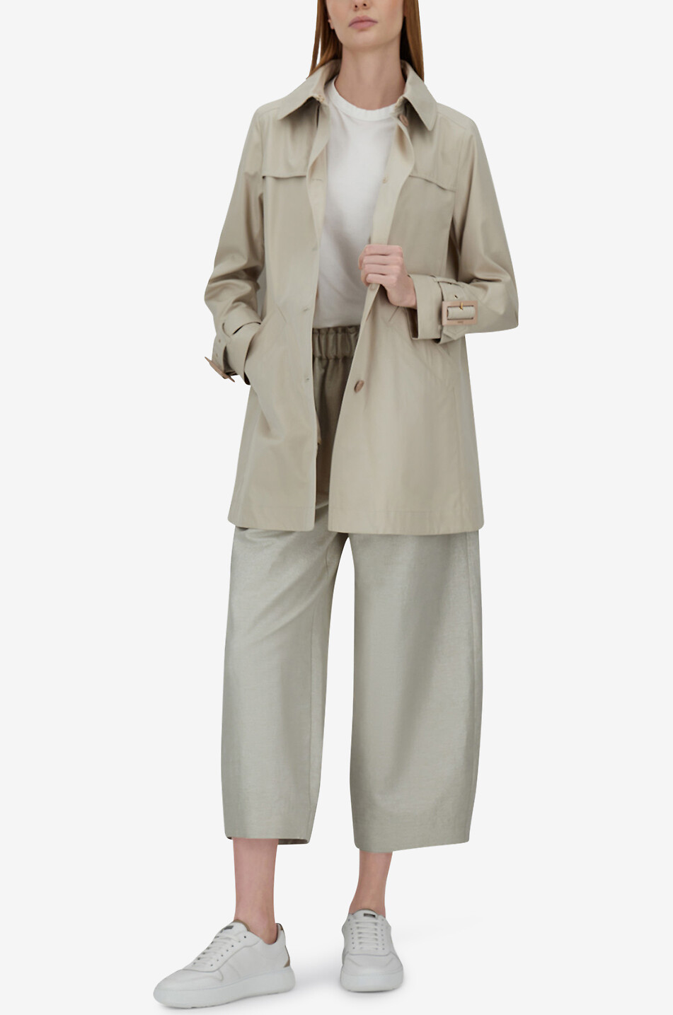 A-förmiger Trenchcoat aus Baumwolle