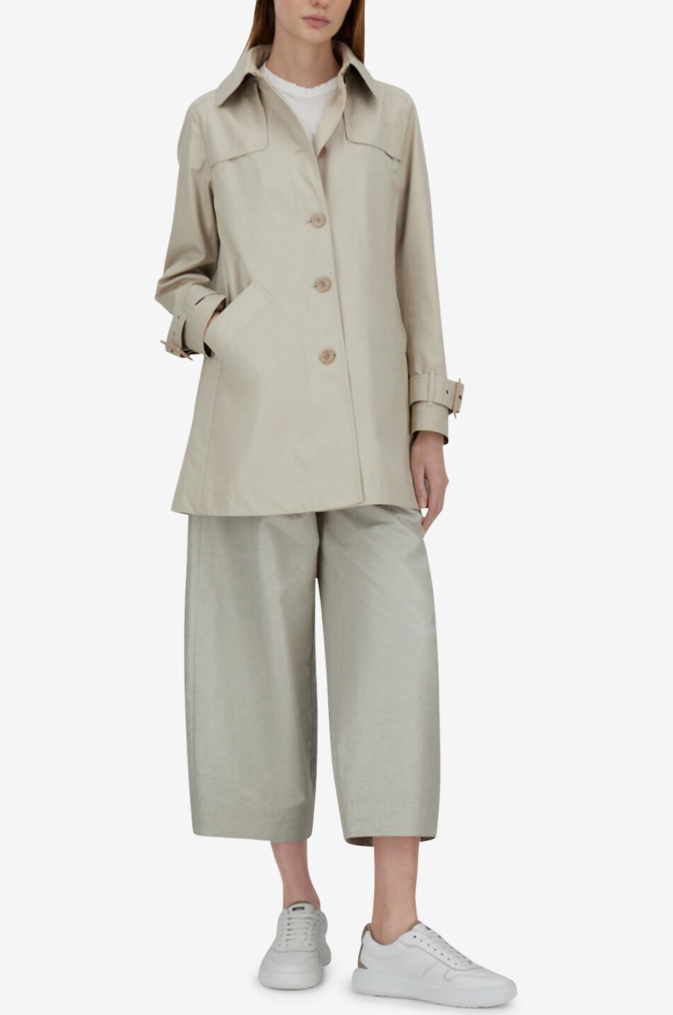 A-förmiger Trenchcoat aus Baumwolle