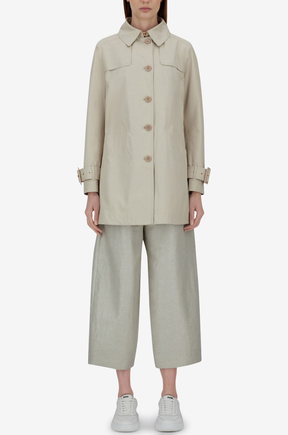 A-förmiger Trenchcoat aus Baumwolle