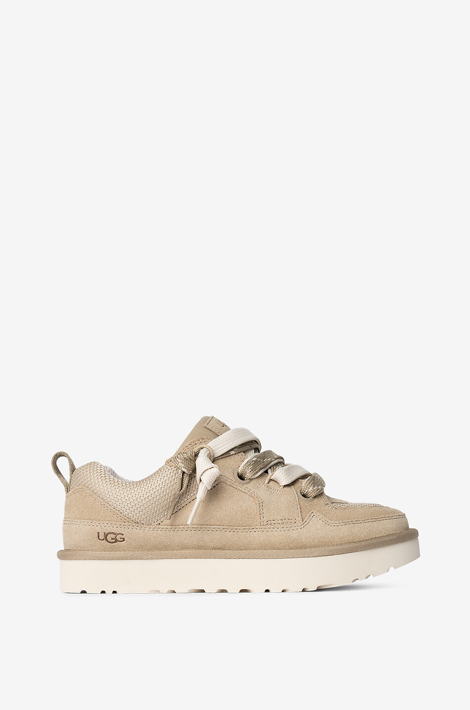 UGG Baskets basses à lacets en cuir Lo Lowmel Femme MARRON 1