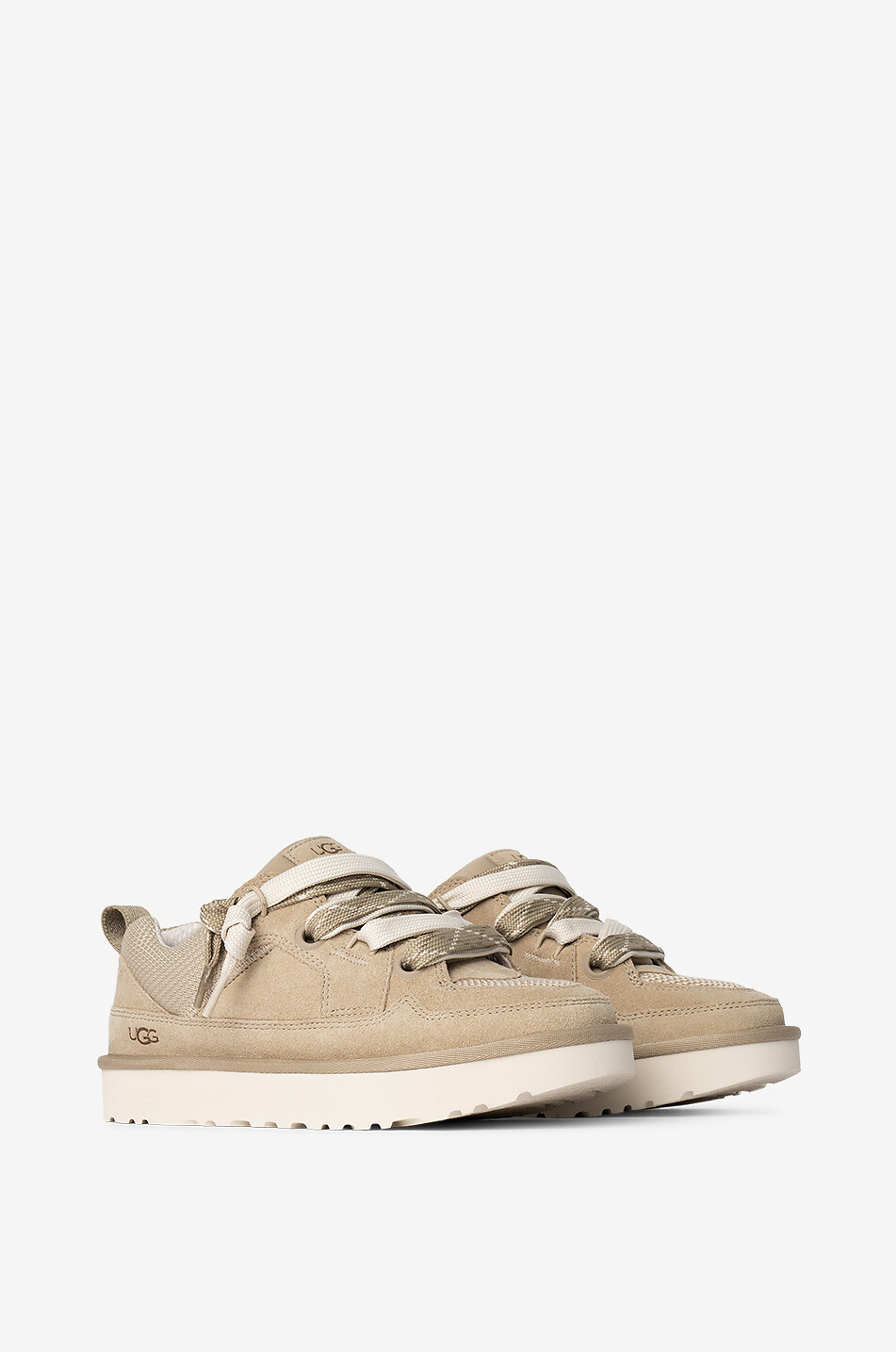 UGG Baskets basses à lacets en cuir Lo Lowmel Femme MARRON 2