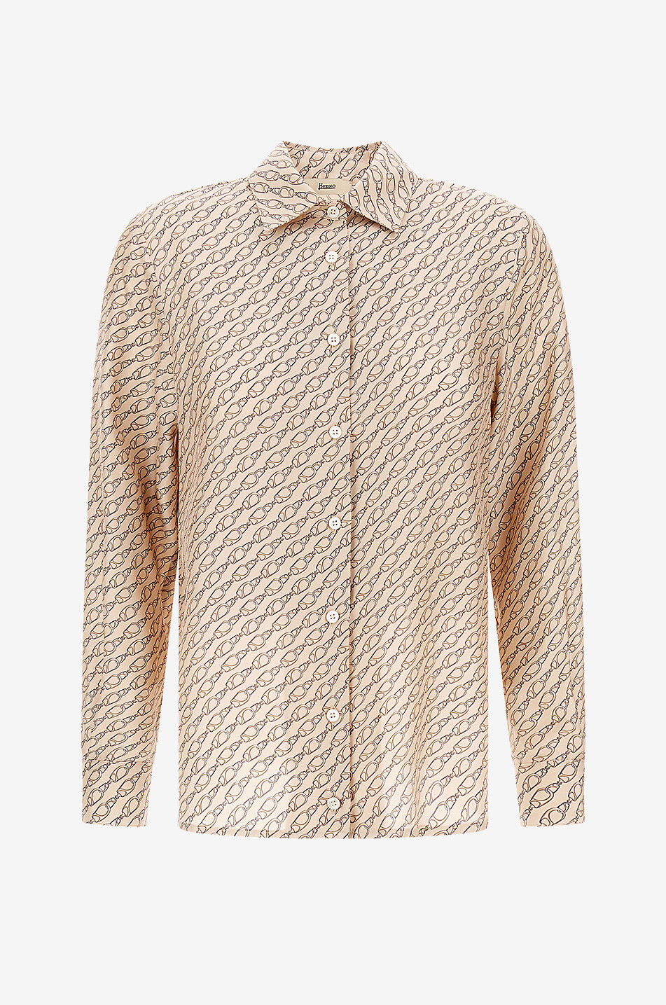 HERNO Chain printed long-sleeved shirt Women Light beige 1