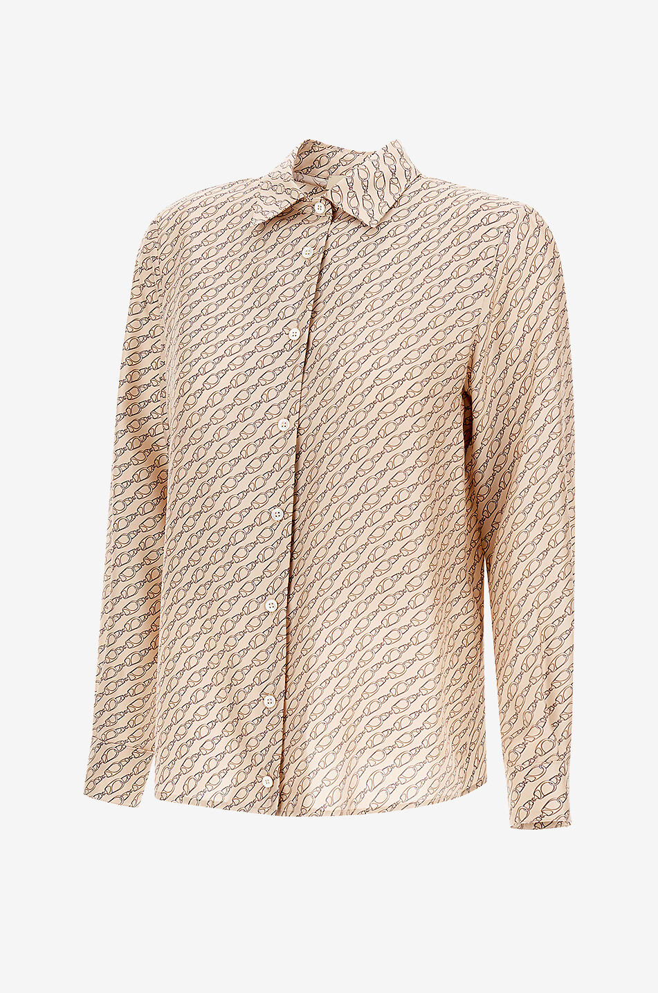 HERNO Chain printed long-sleeved shirt Women Light beige 5