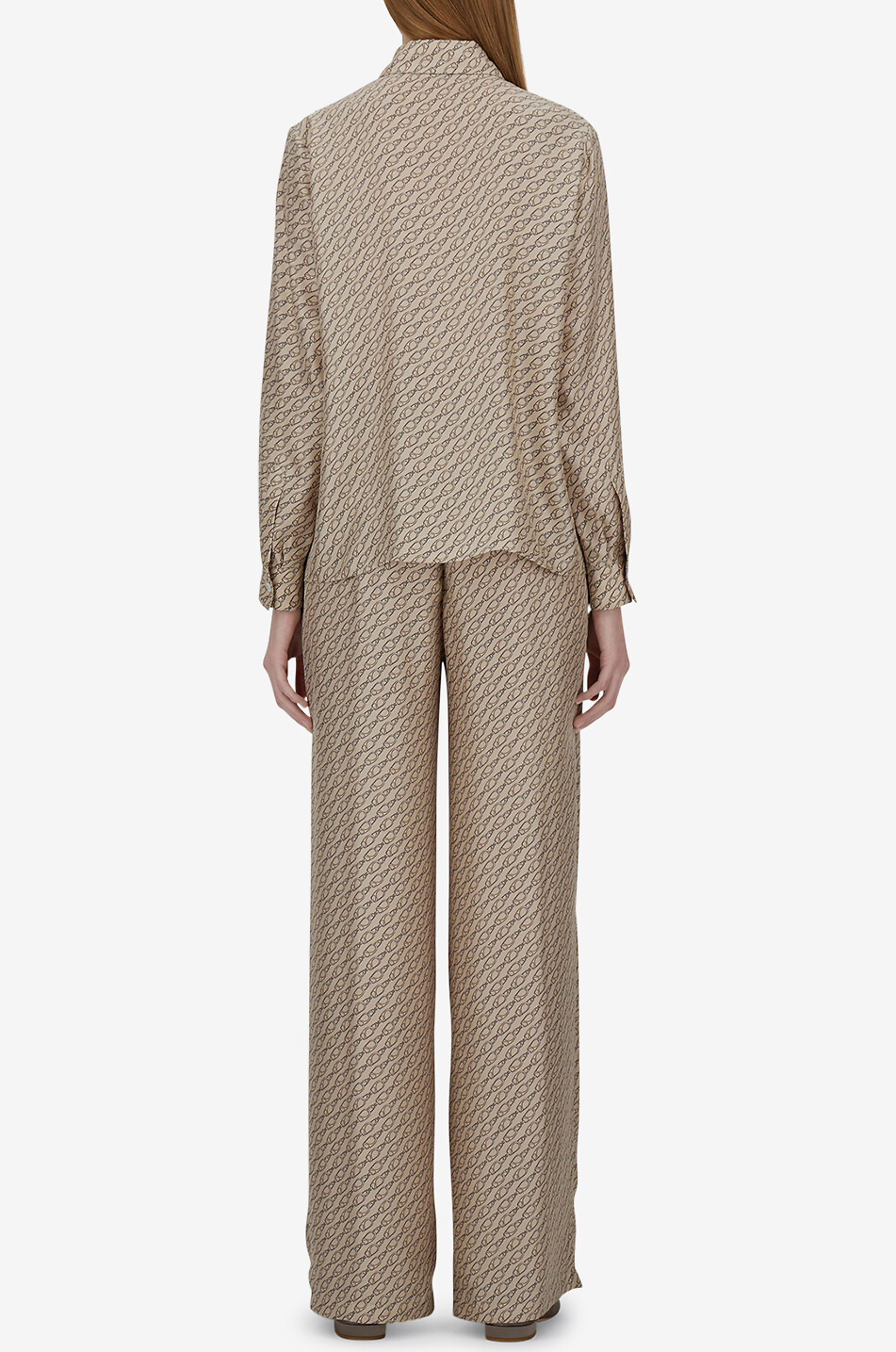 HERNO Chain printed long-sleeved shirt Women Light beige 4