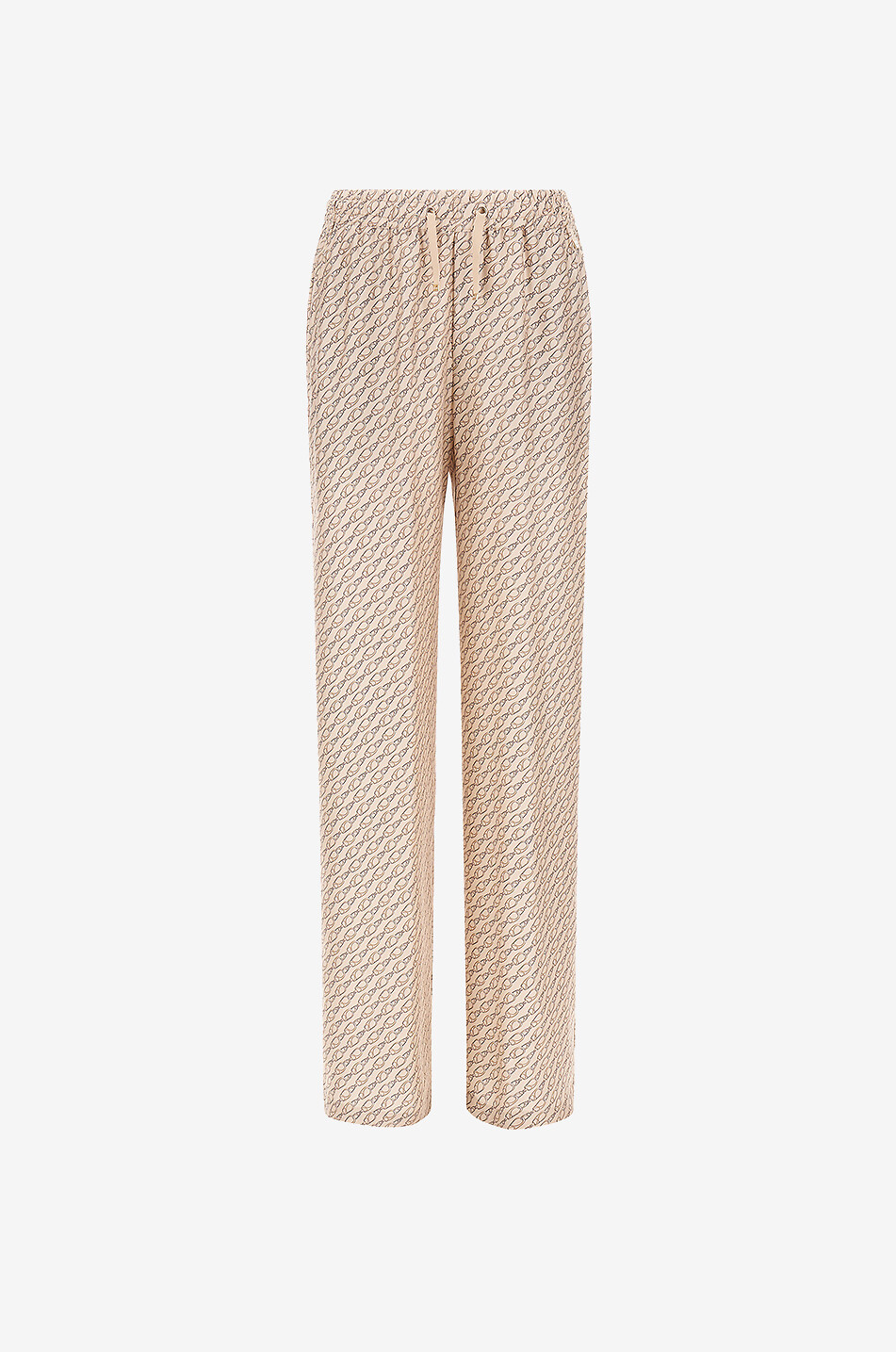 HERNO Chain printed fluid straight-leg trousers Women Light beige 1