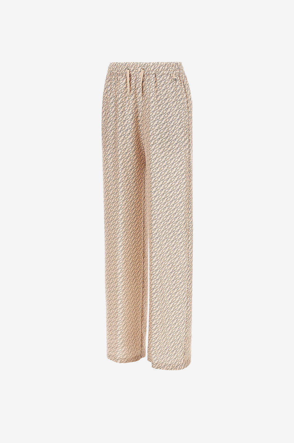 HERNO Chain printed fluid straight-leg trousers Women Light beige 5