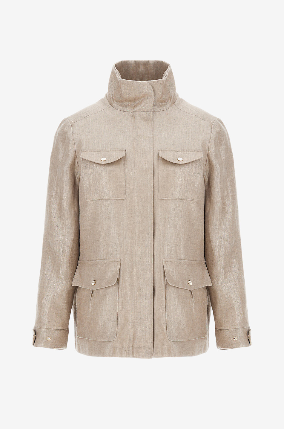 HERNO High-neck safari jacket Women LIGHT BROWN 1