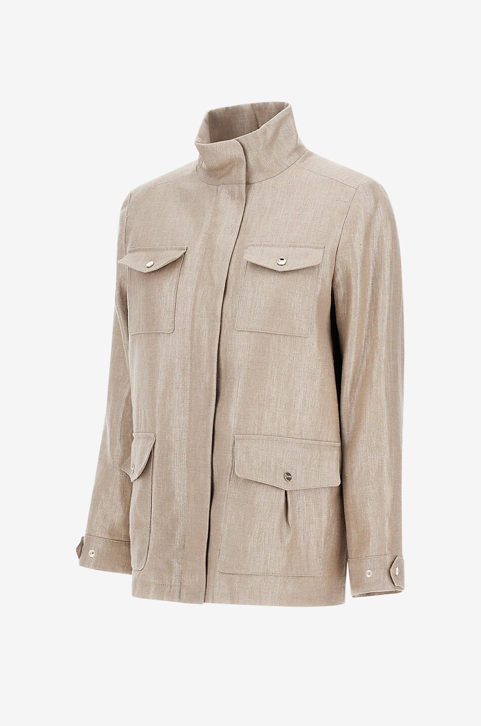 HERNO High-neck safari jacket Women LIGHT BROWN 7