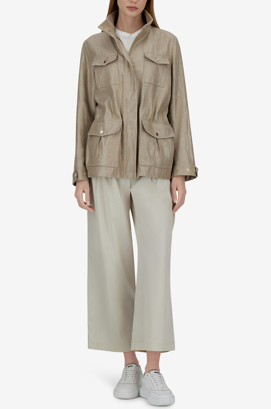 HERNO High-neck safari jacket Women LIGHT BROWN 2