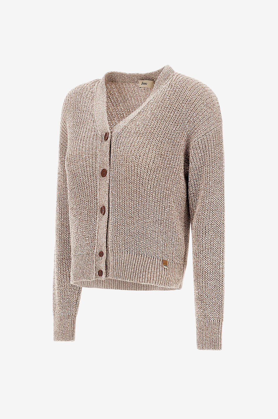 HERNO V-neck button-down cardigan Women LIGHT BROWN 8