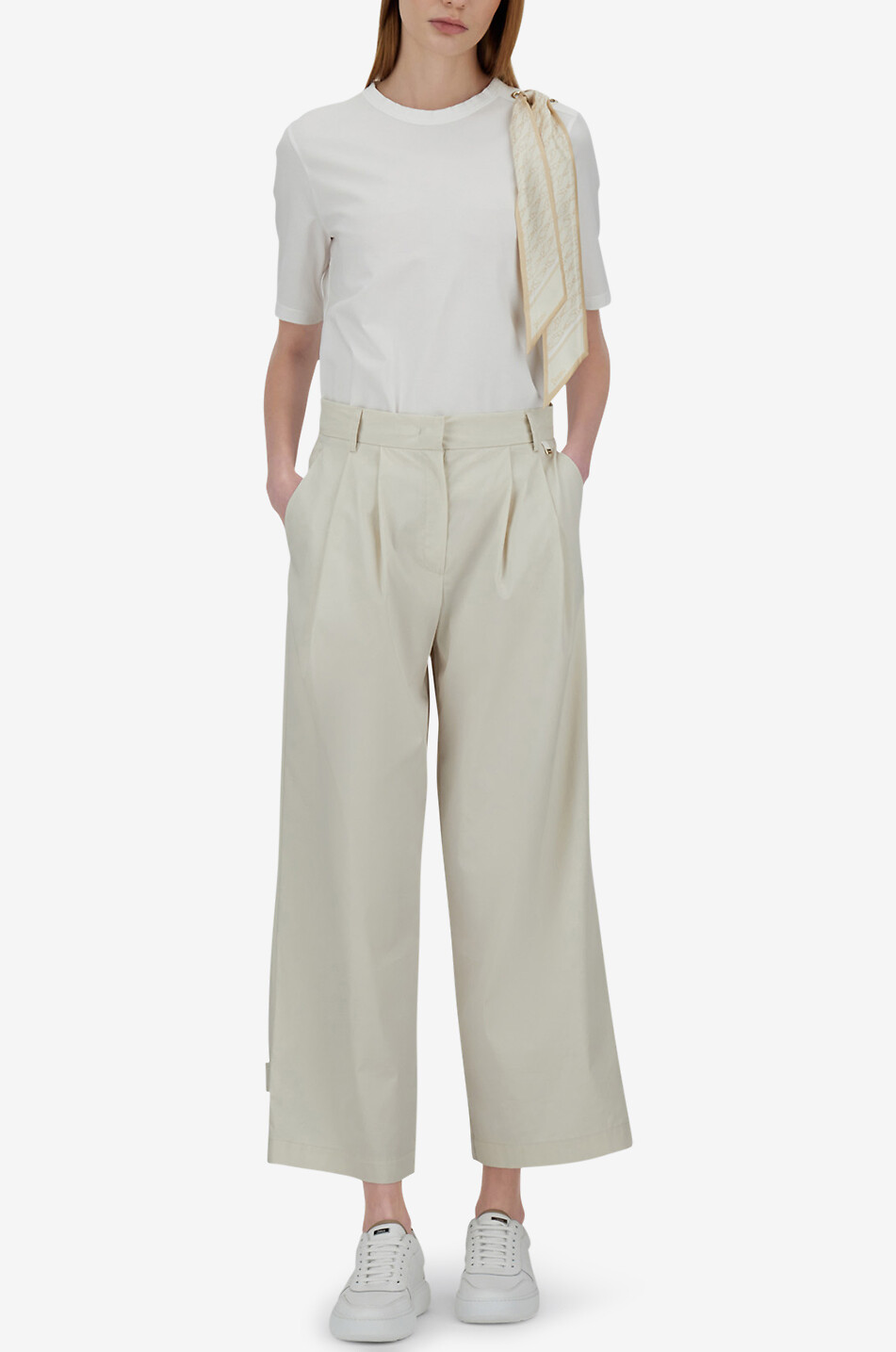 HERNO Hose mit weitem Bein mit Bundfalten Damen CREMEFARBEN 2