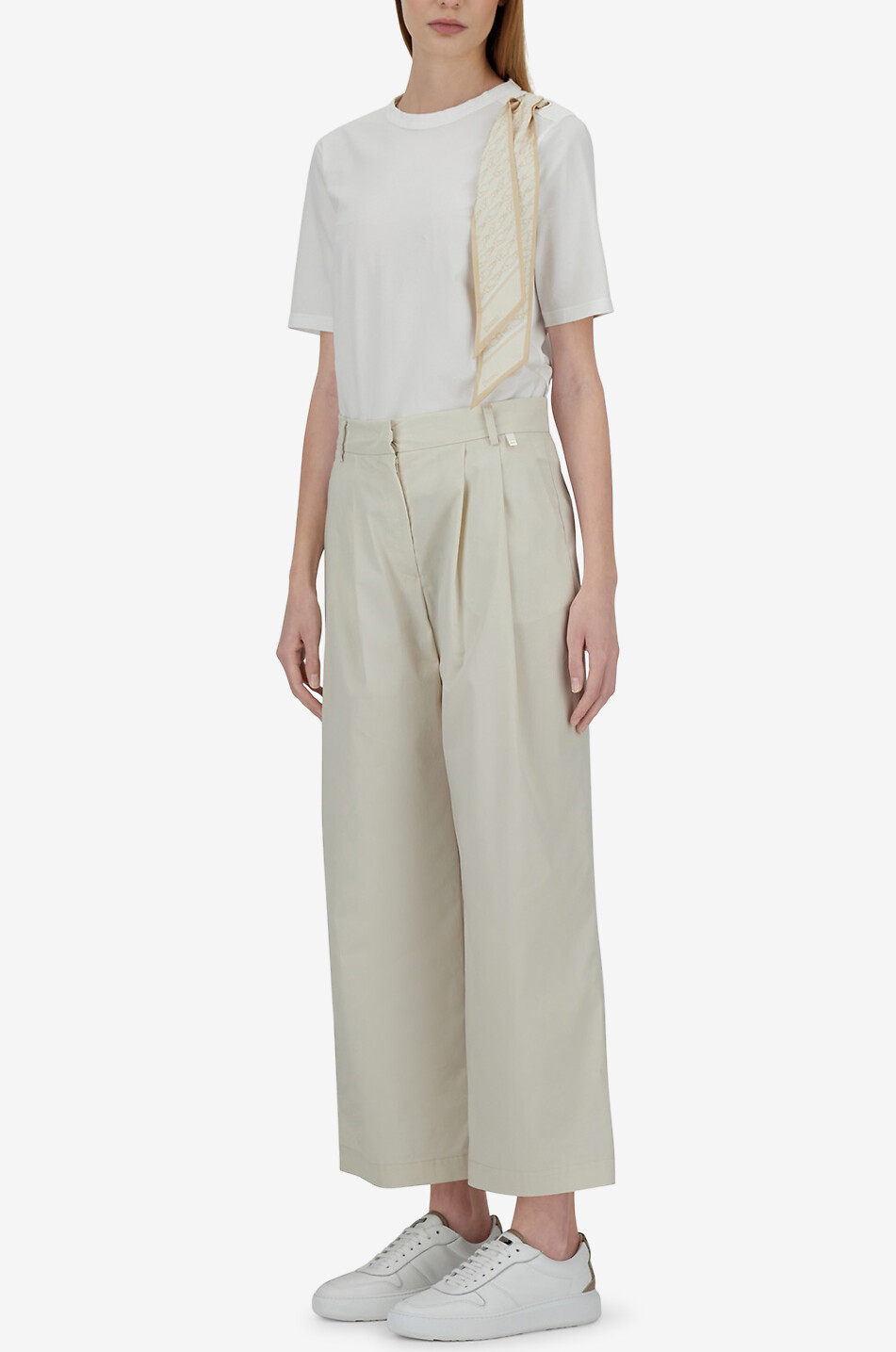 HERNO Hose mit weitem Bein mit Bundfalten Damen CREMEFARBEN 3