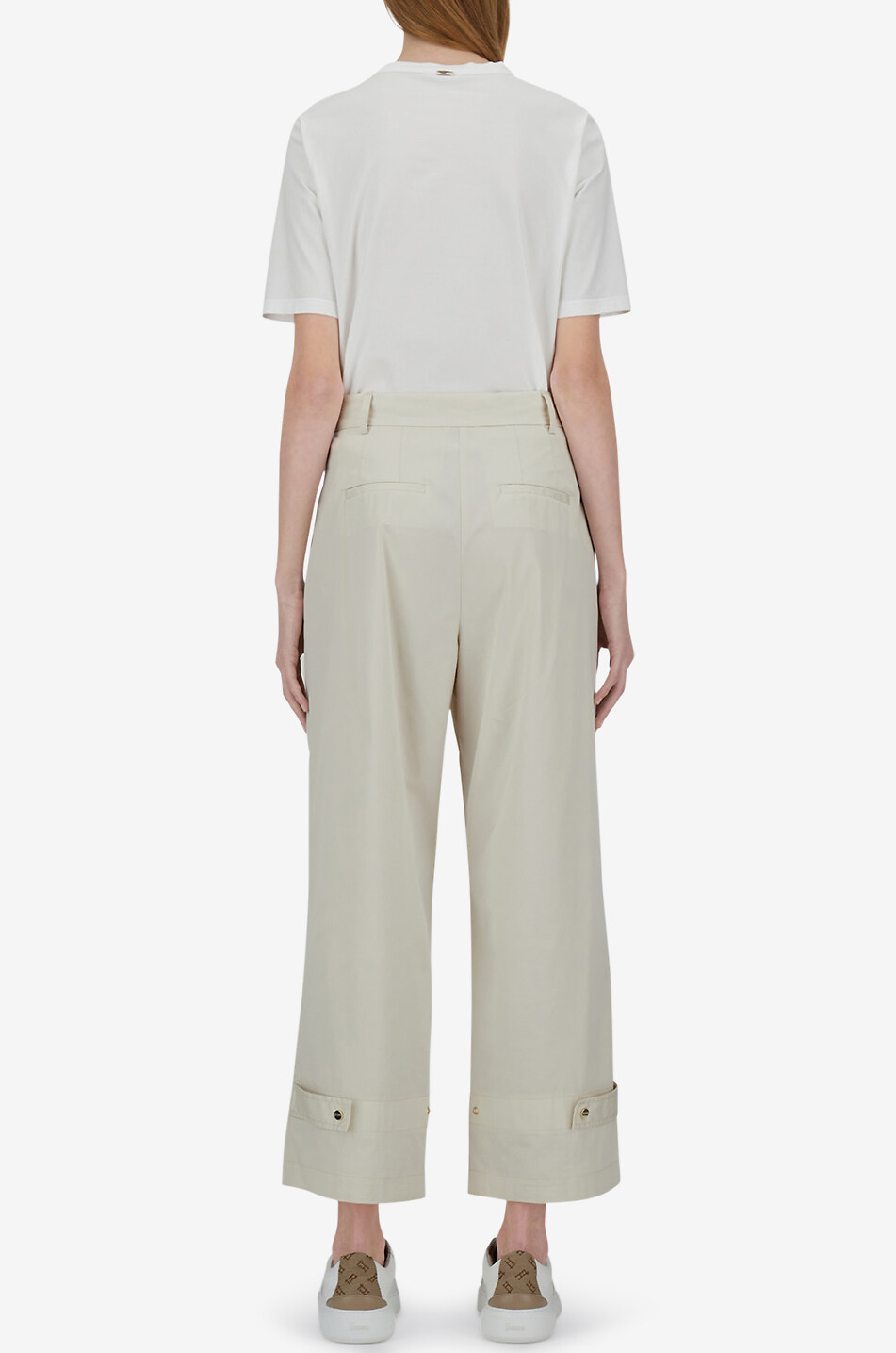 HERNO Hose mit weitem Bein mit Bundfalten Damen CREMEFARBEN 4