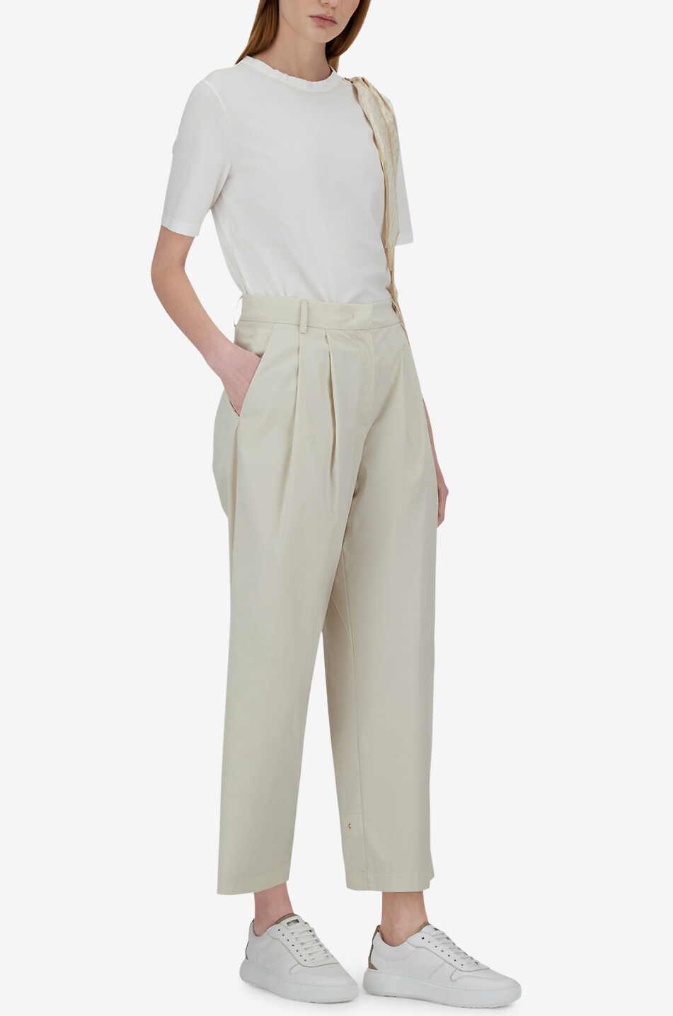 HERNO Hose mit weitem Bein mit Bundfalten Damen CREMEFARBEN 5