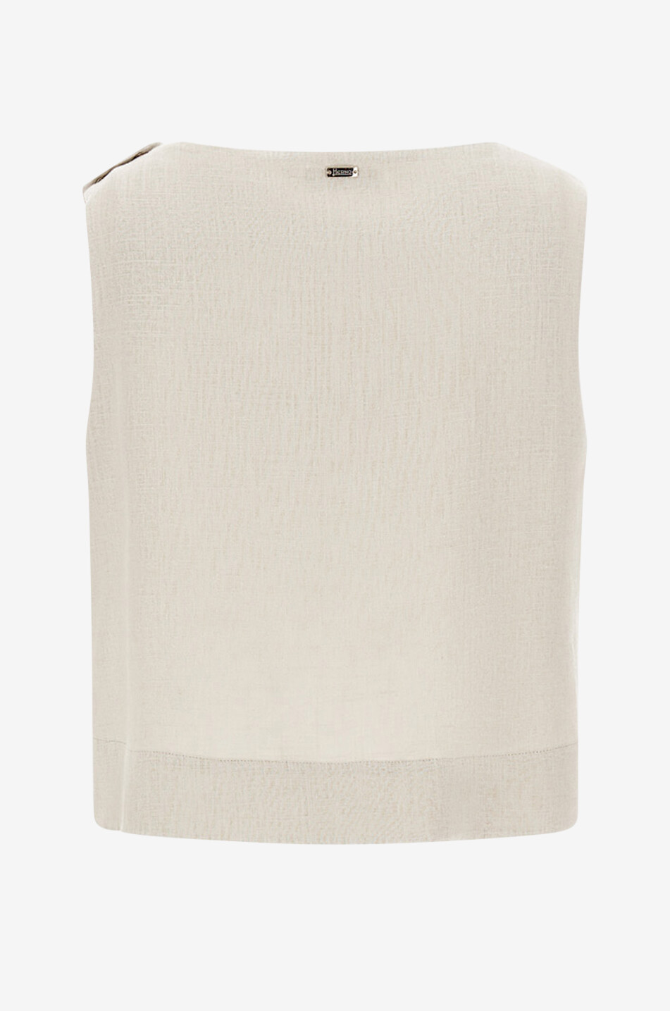 HERNO Top sans manches à col bateau Femme Beige clair 8