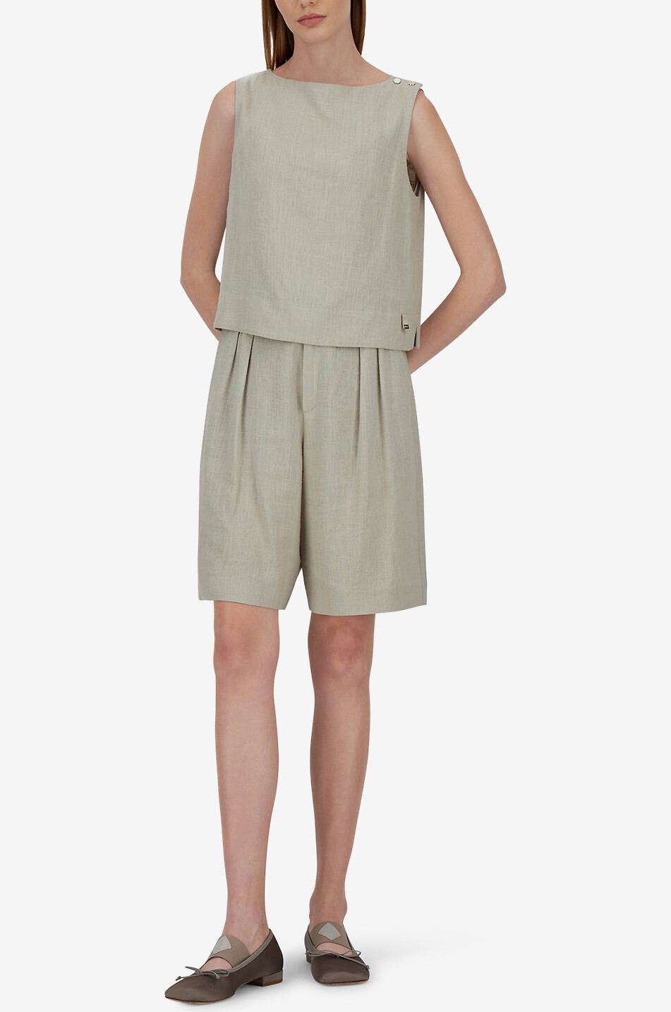 Bermuda fluide à pinces