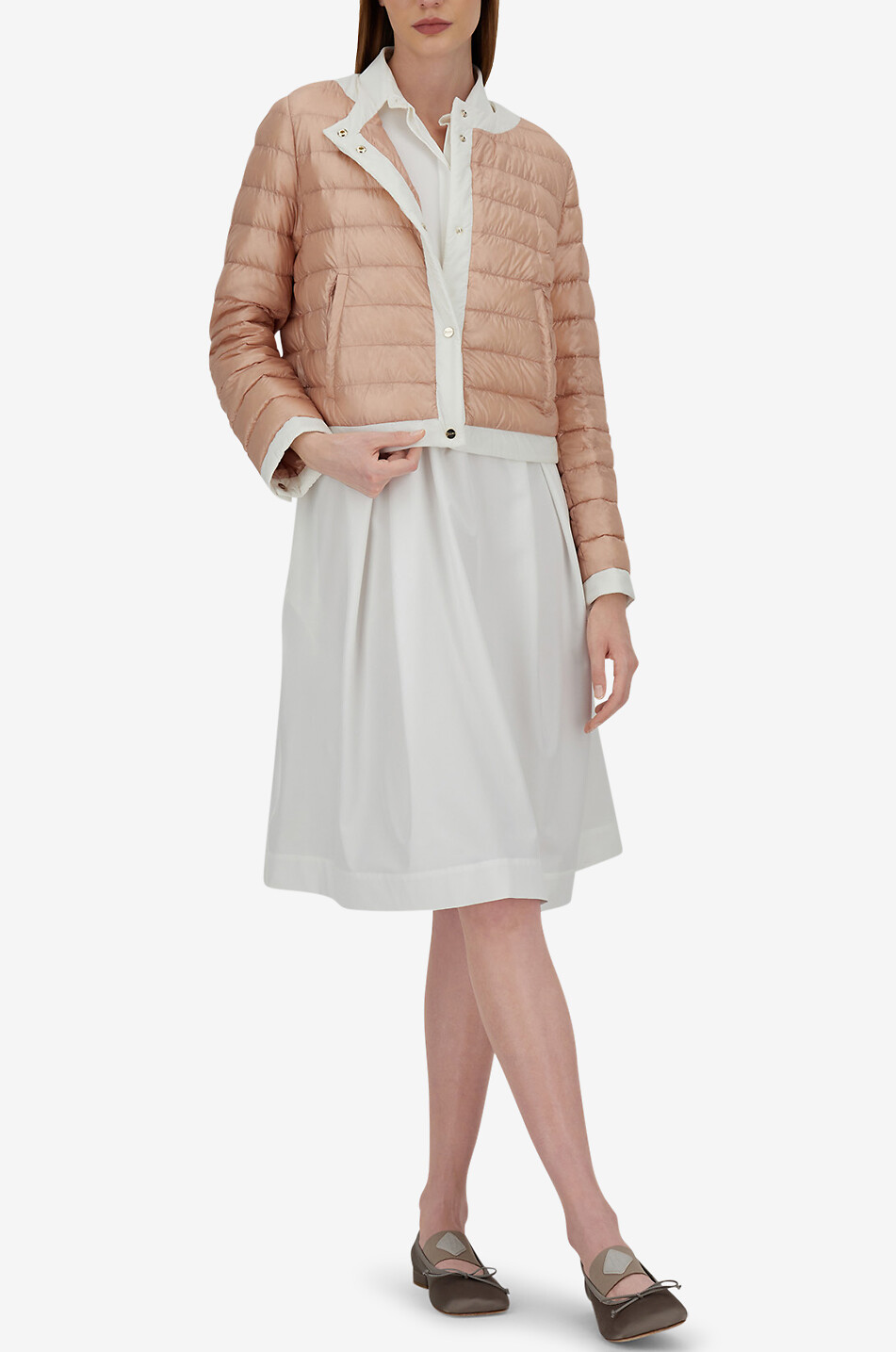 HERNO Suit fit bicolour down jacket Women PINK 3