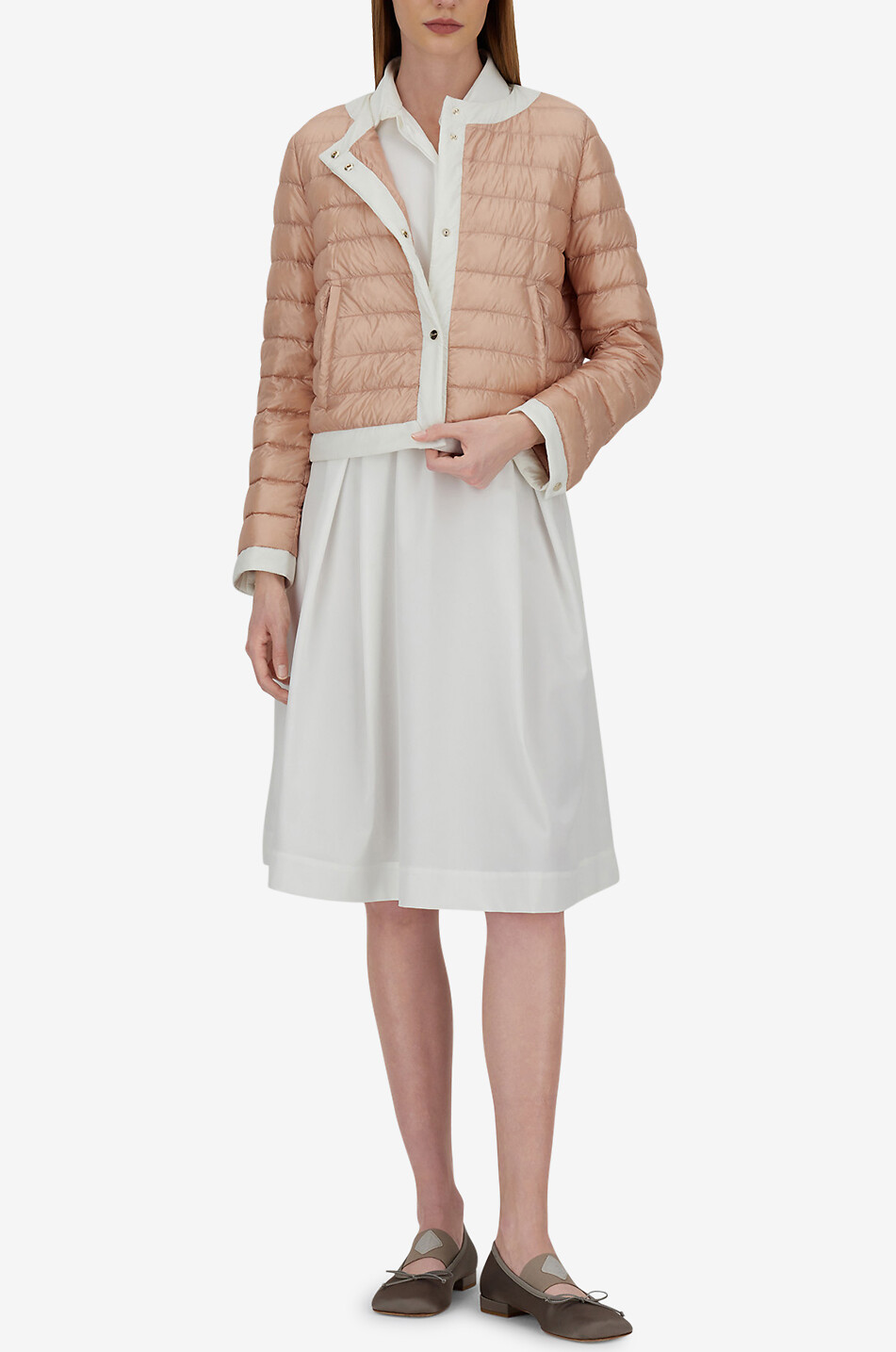 HERNO Suit fit bicolour down jacket Women PINK 7