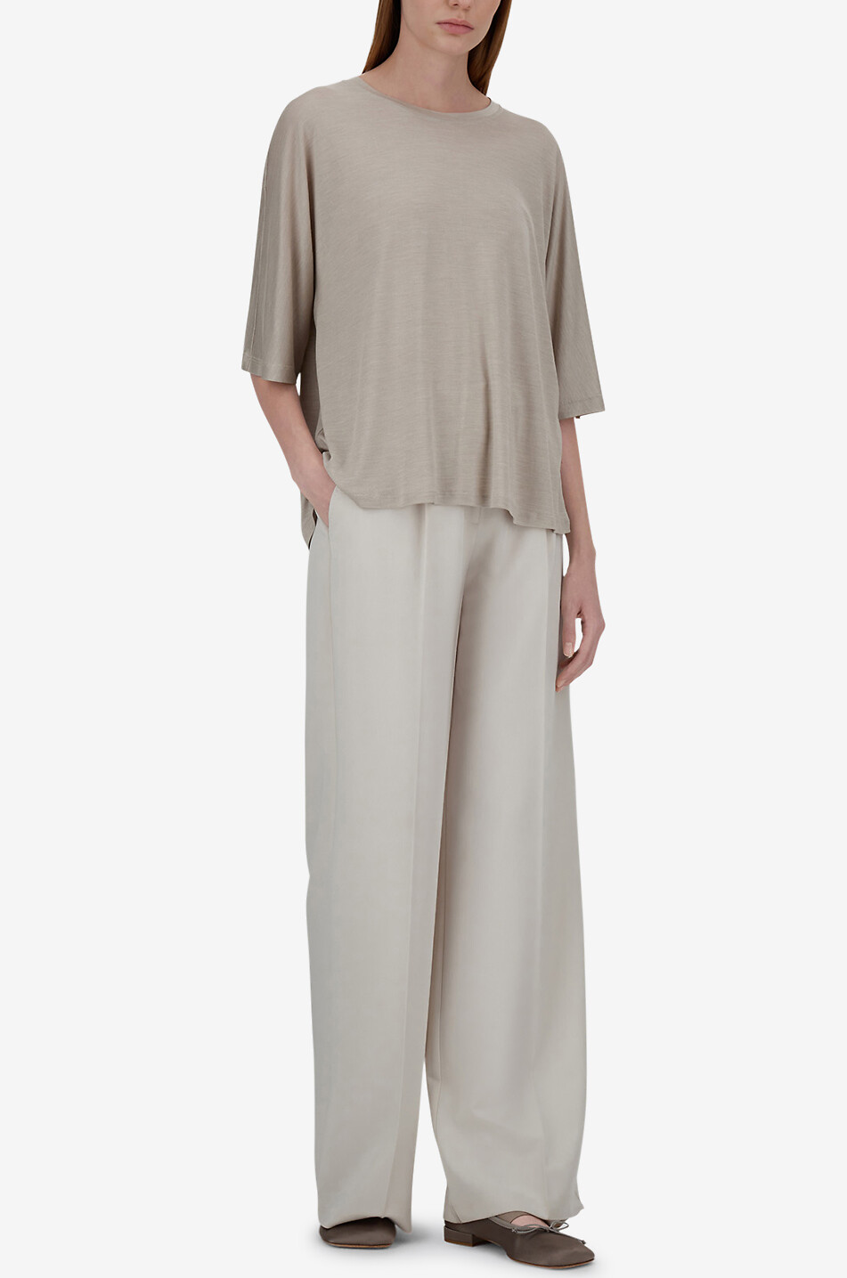 HERNO T-Shirt mit 3/4-Ärmeln Damen Hellbeige 2