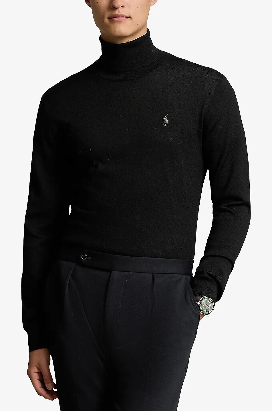 Pony turtleneck fine gauge merino wool jumper POLO RALPH LAUREN Bongenie