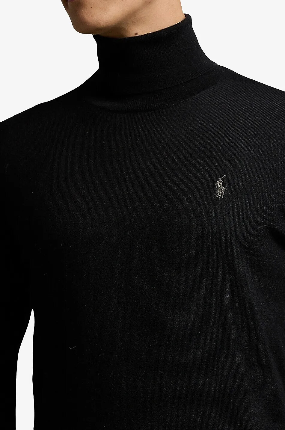 POLO RALPH LAUREN Pull fin en laine mérinos à col roulé Pony Homme NOIR 5
