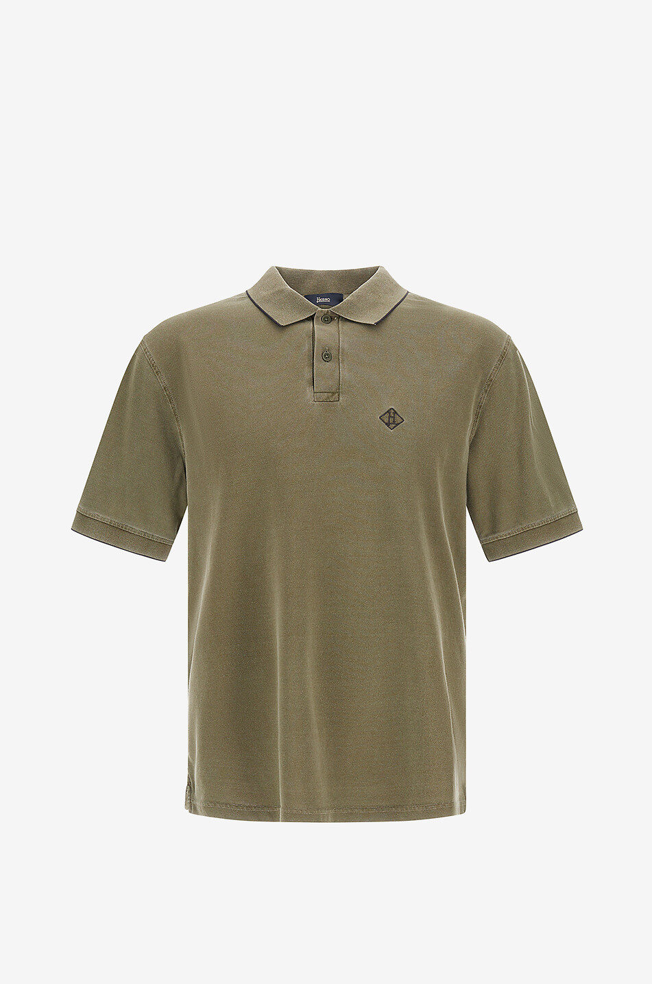 HERNO Short-sleeved polo shirt Men MEDIUM GREEN 1