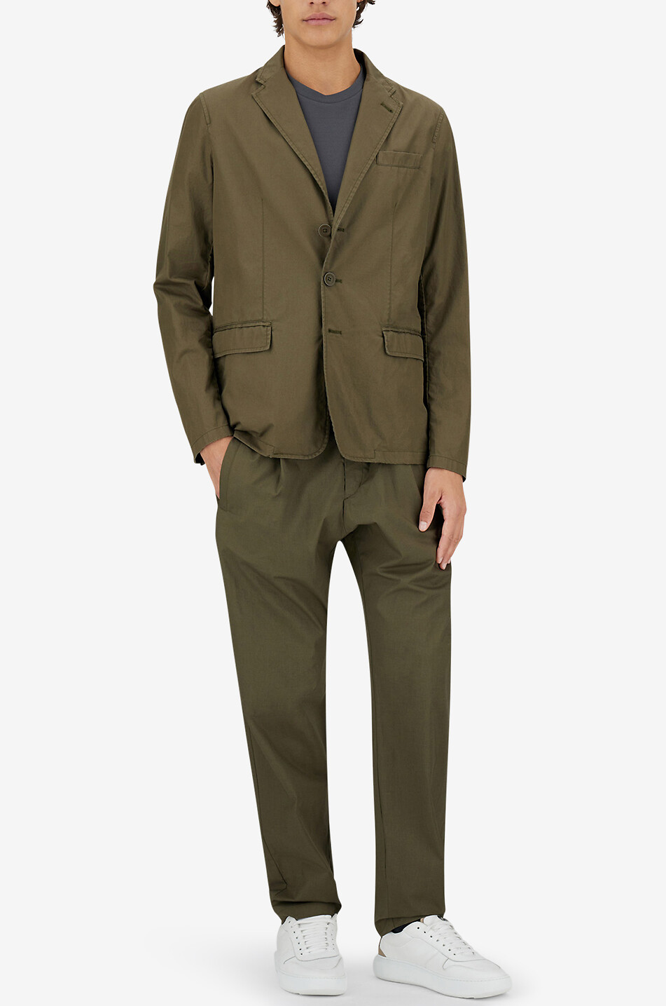 HERNO Single-breasted blazer Men MEDIUM GREEN 2