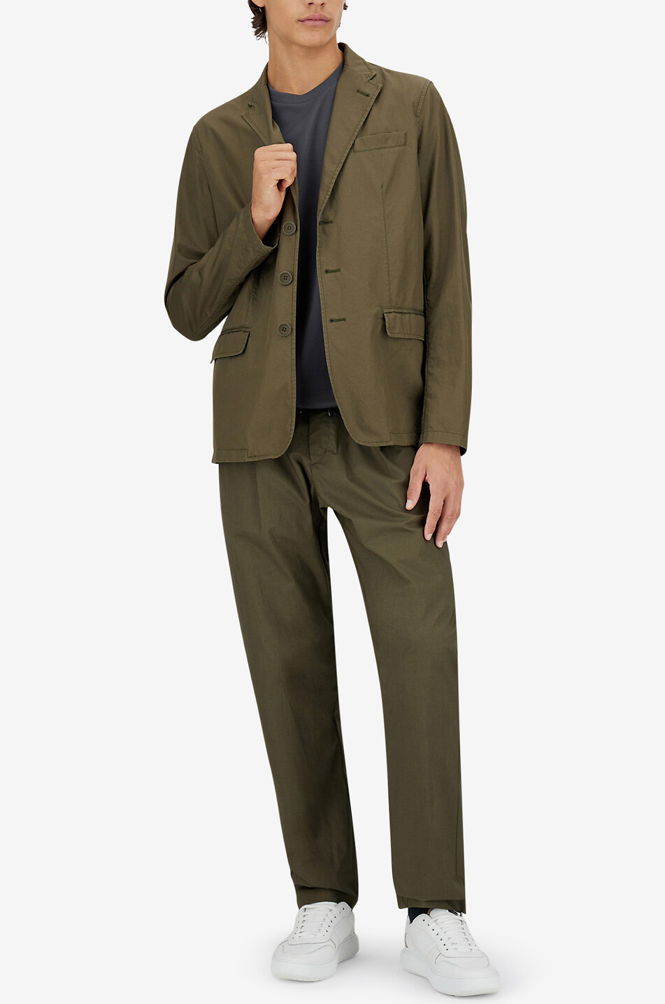 HERNO Single-breasted blazer Men MEDIUM GREEN 5