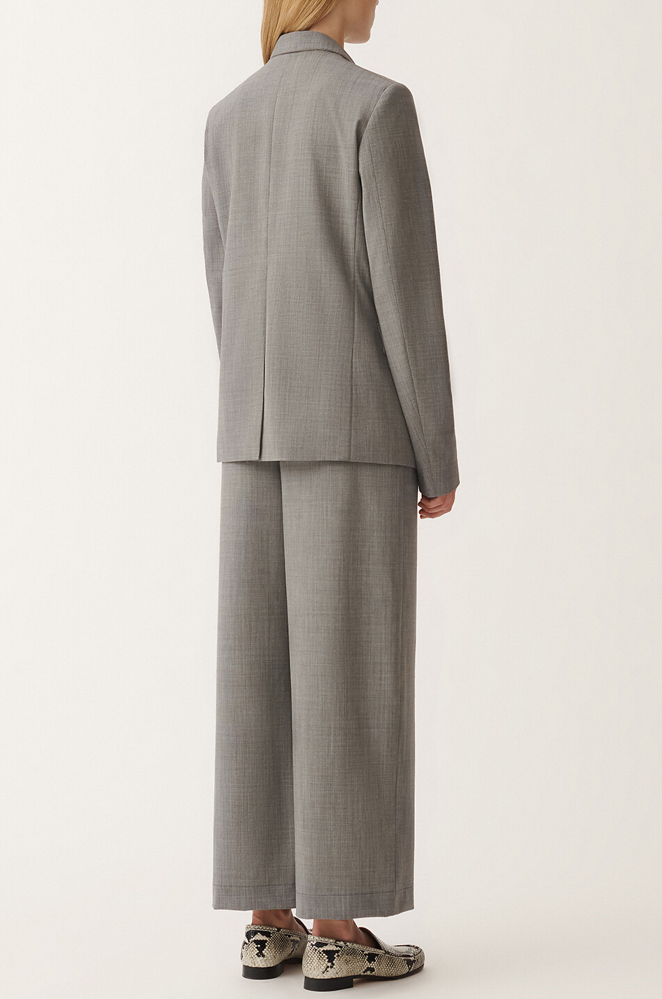 FABIANA FILIPPI Zweireihiger Wollblazer mit Diamanté-Faden Damen GRAU 4