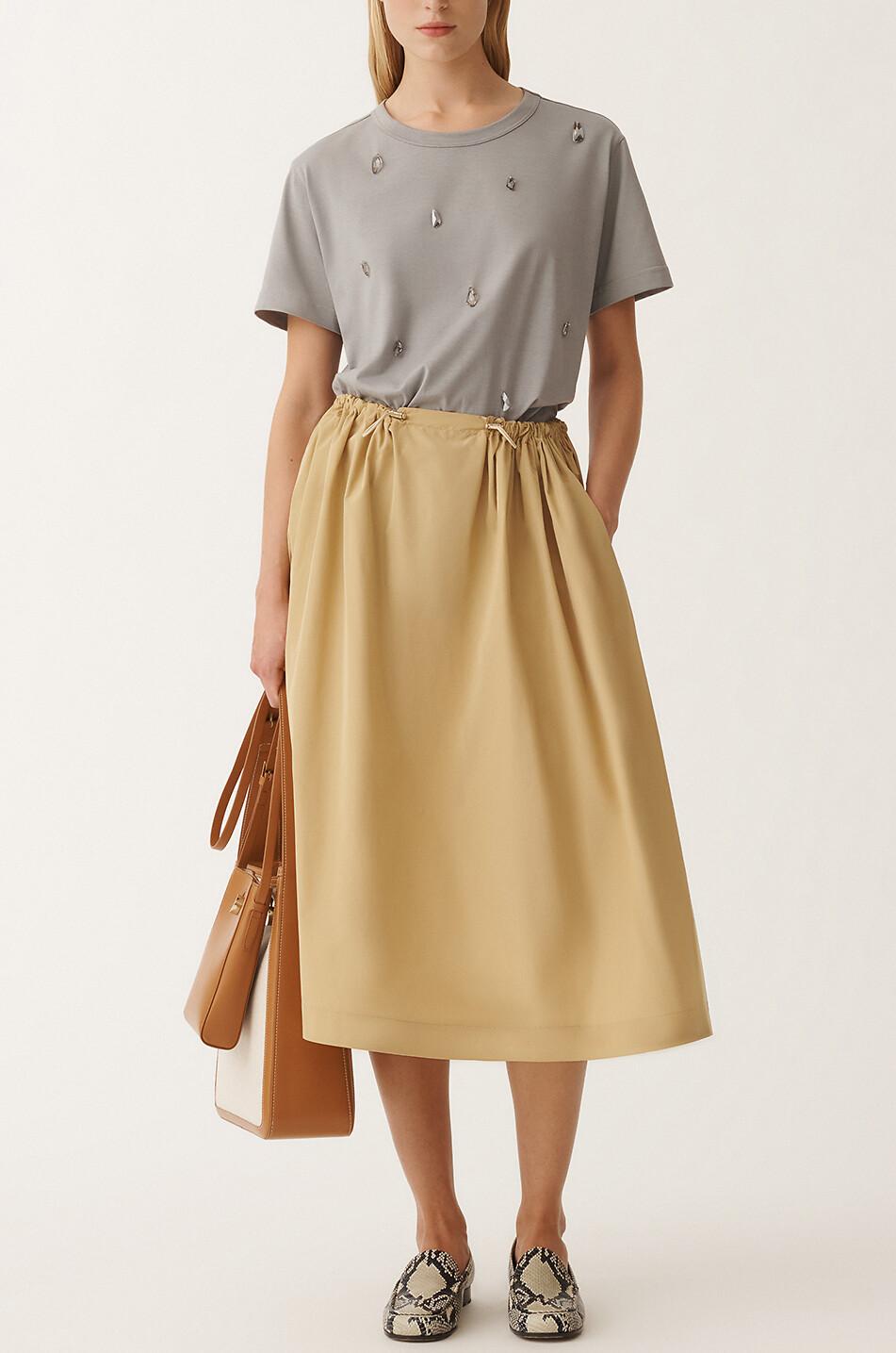 FABIANA FILIPPI Schillernder midilanger Ballonrock Tech Taffeta Damen GOLDEN 3