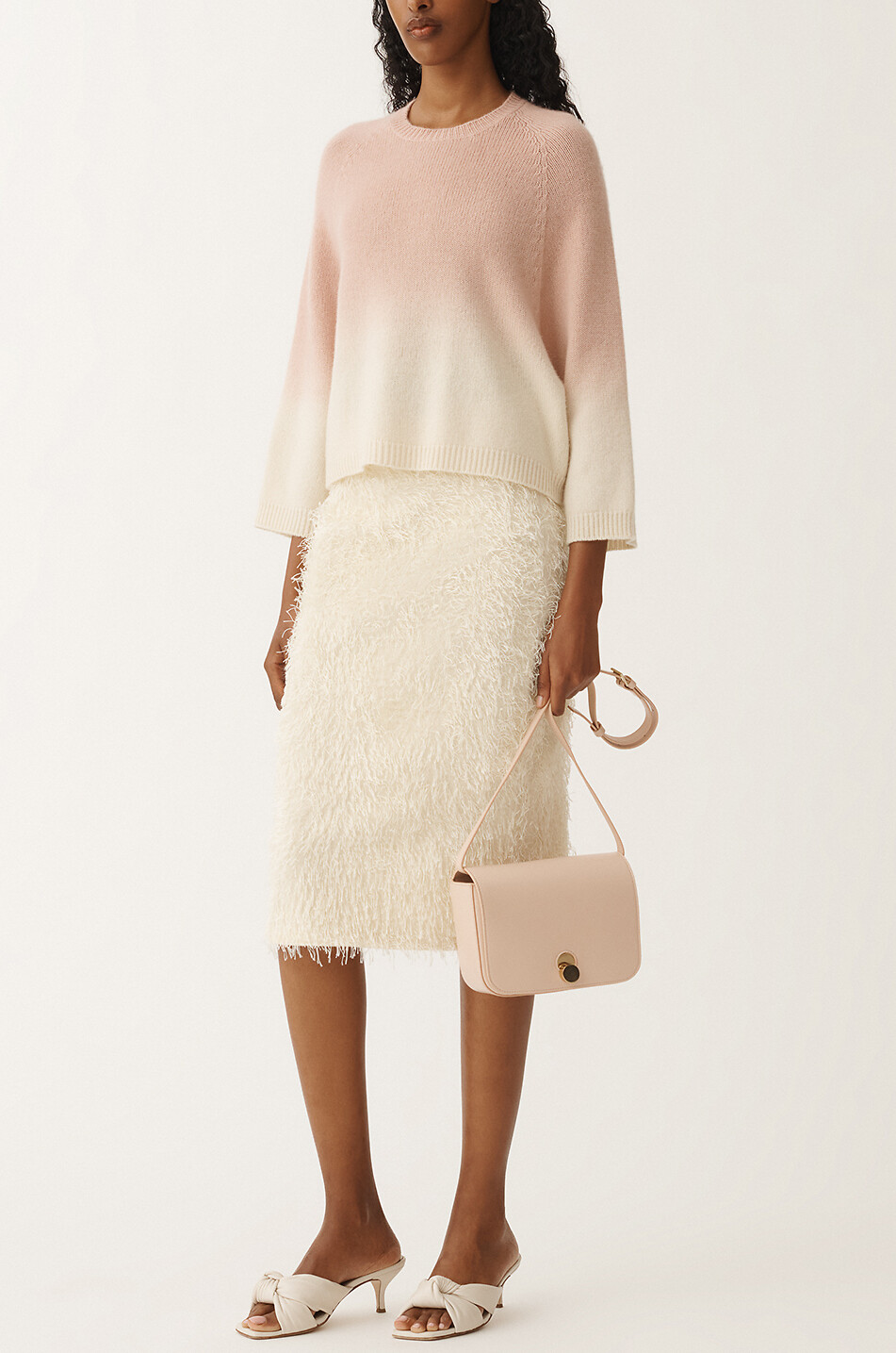 FABIANA FILIPPI Pull boxy à dégradé de couleur en fil Platinum Femme ROSE CLAIR 3
