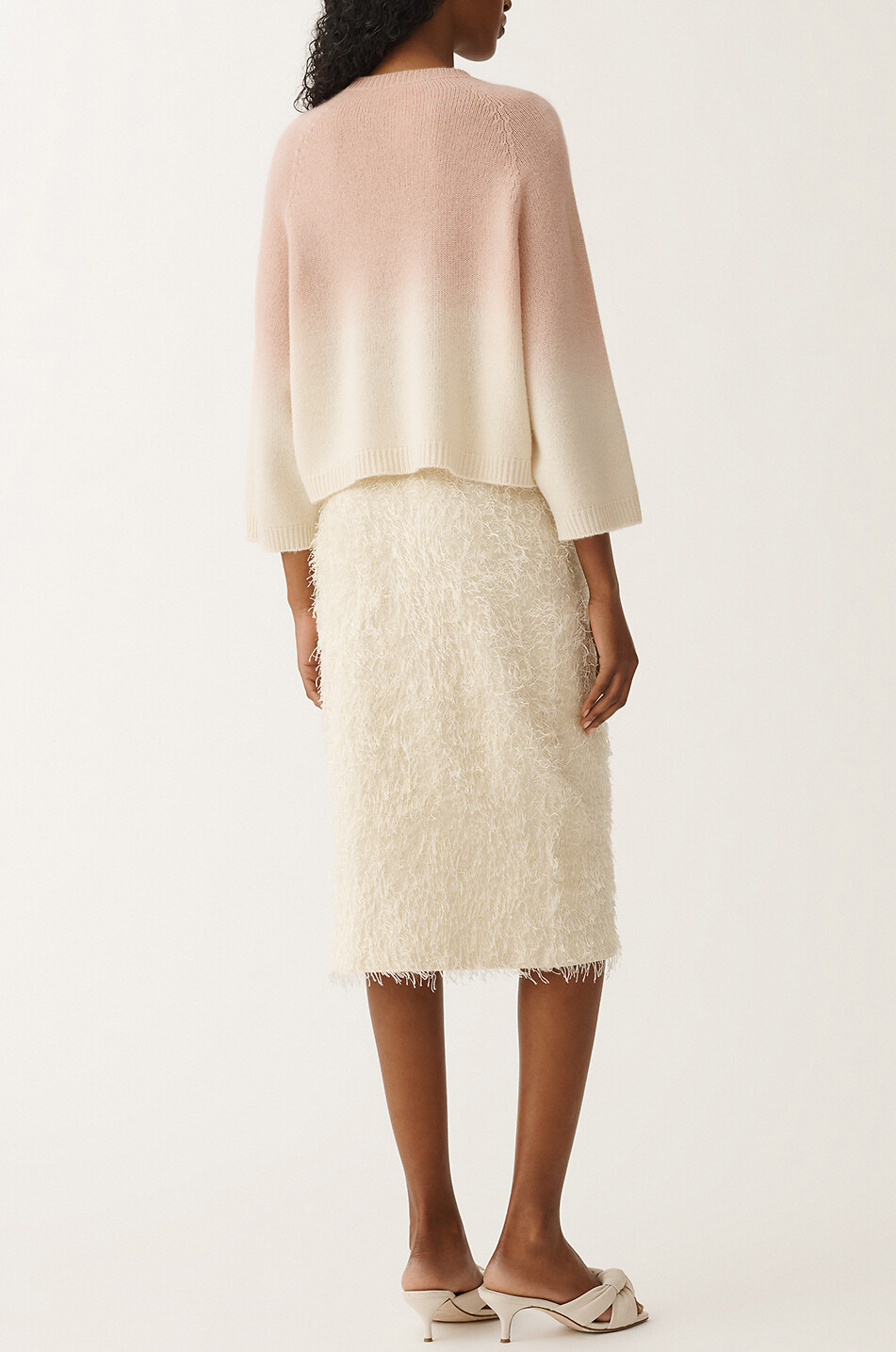 FABIANA FILIPPI Pull boxy à dégradé de couleur en fil Platinum Femme ROSE CLAIR 4