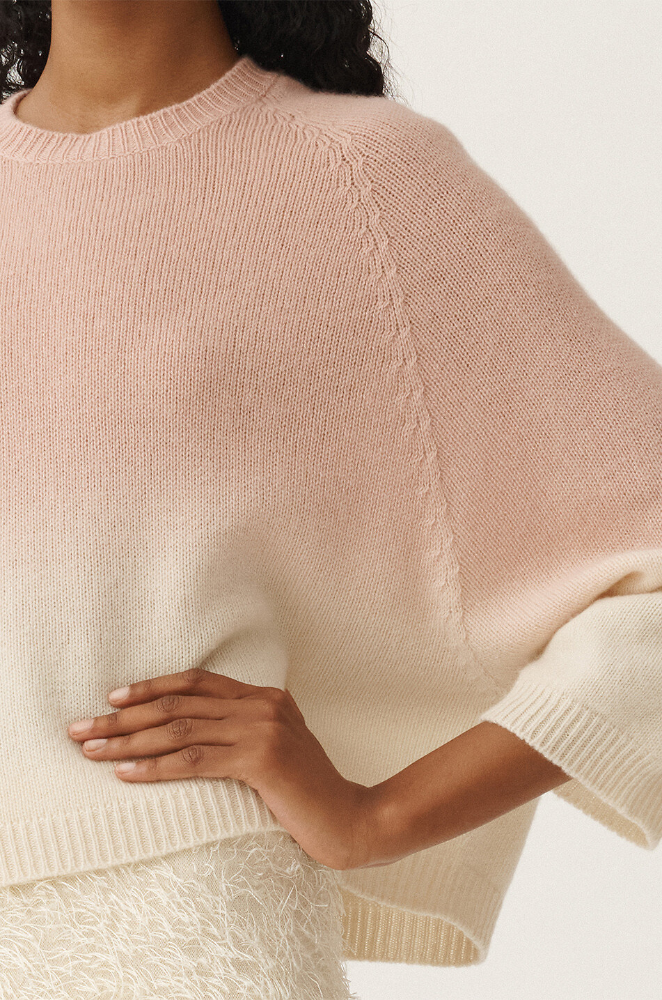 FABIANA FILIPPI Pull boxy à dégradé de couleur en fil Platinum Femme ROSE CLAIR 6
