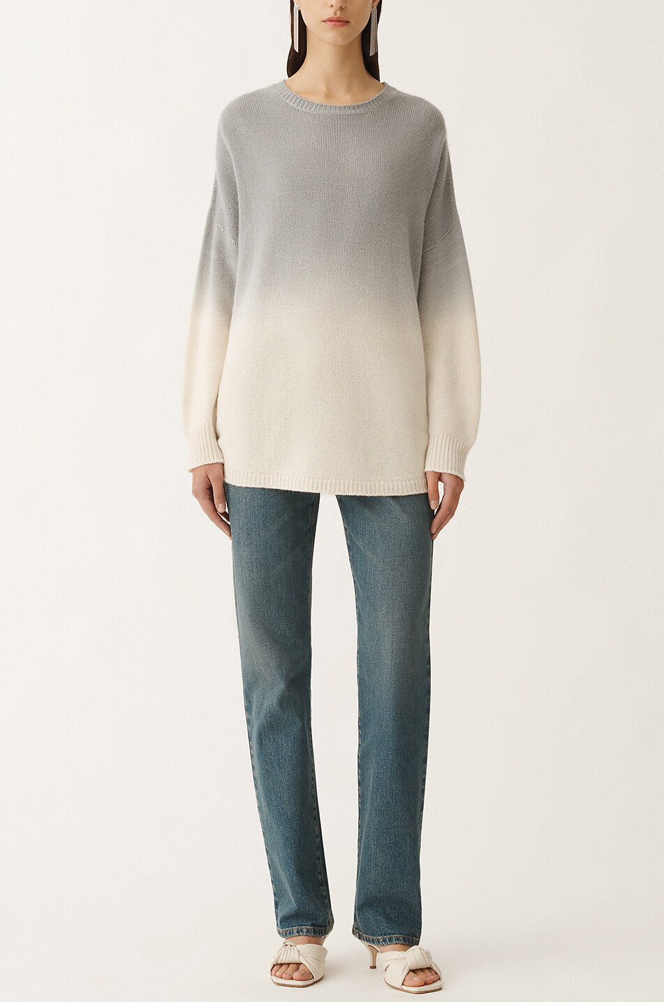 FABIANA FILIPPI Dip Dye platinum thread oversize jumper Women MULTI COLOURED 4