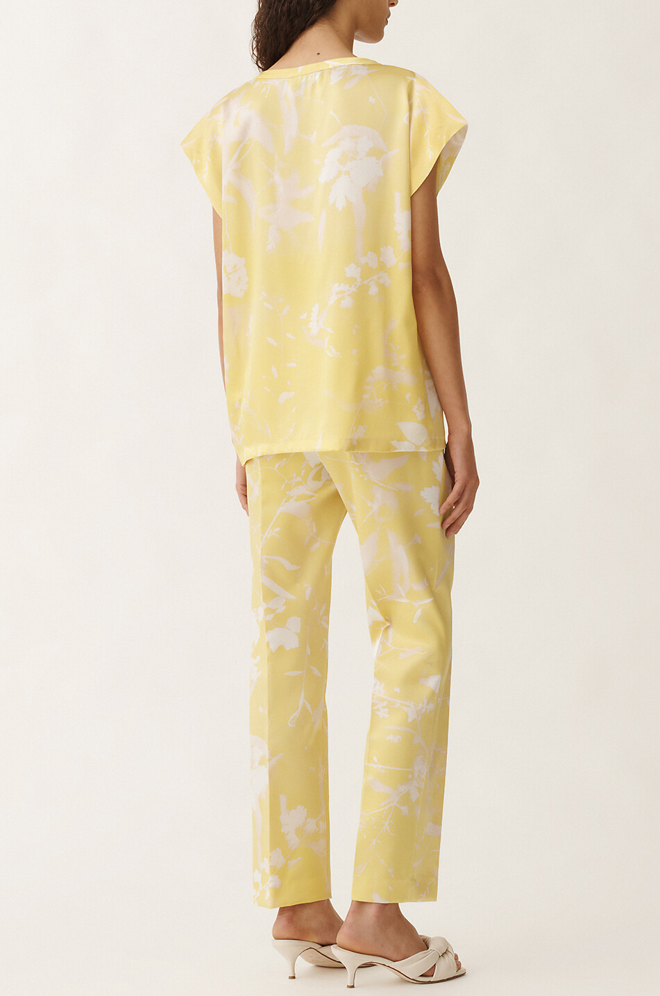 FABIANA FILIPPI Tilia short-sleeved satin top Women YELLOW 4