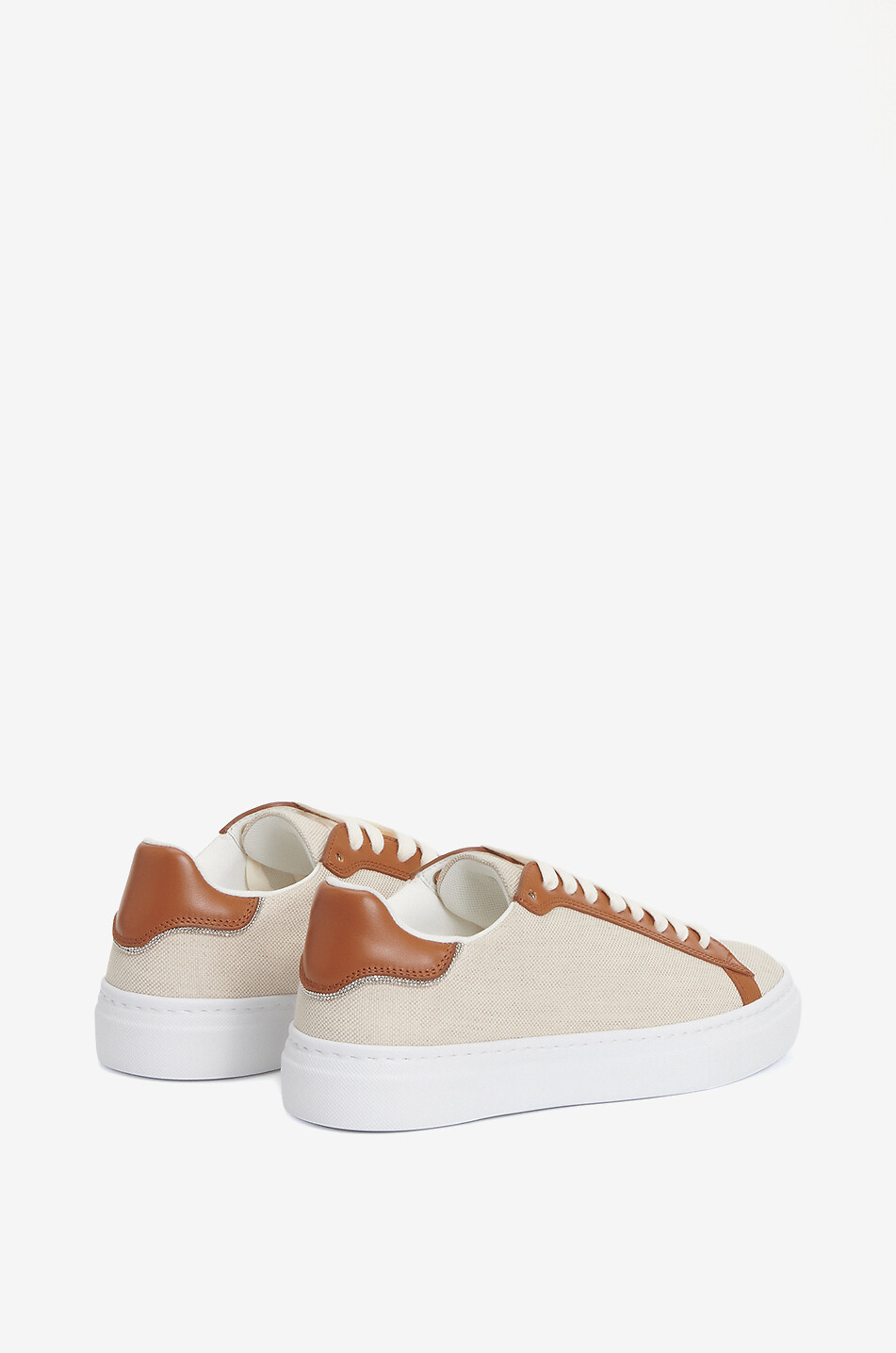 スニーカー FABIANA FILIPPI Women Sneakers ASD265A939L2161264 Brown Punto Luce low-top lace-up grained leather sneakers