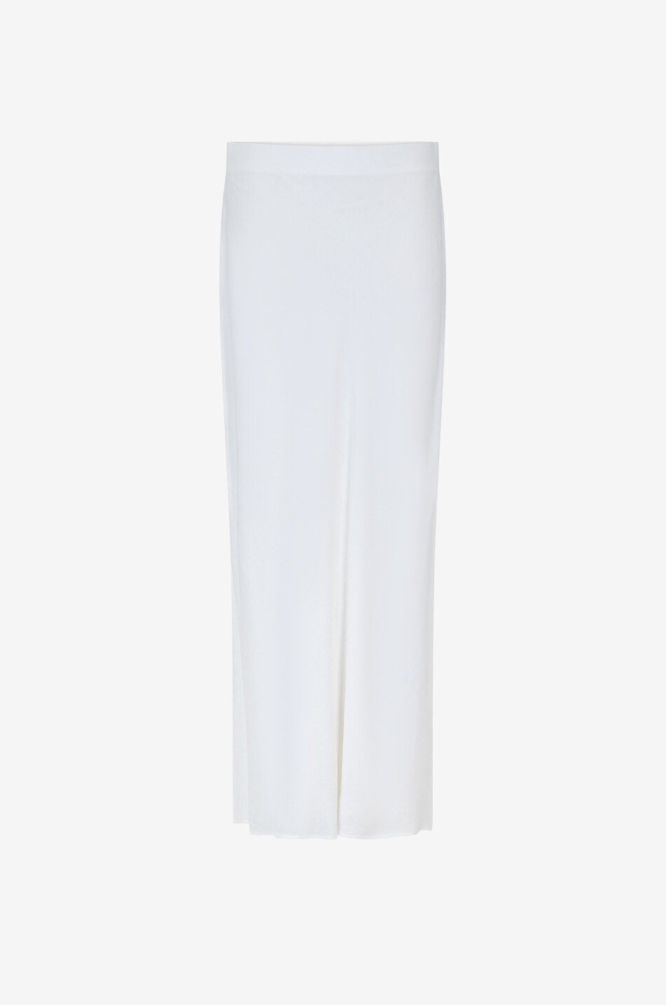 BRUNELLO CUCINELLI Jupe longue droite en sergé de lin mélangé à fentes Femme BLANC CASSE 1