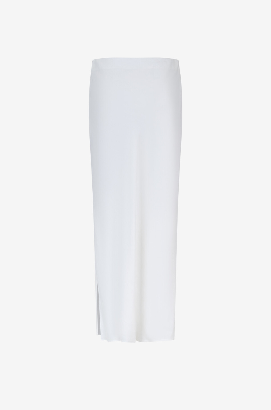 BRUNELLO CUCINELLI Jupe longue droite en sergé de lin mélangé à fentes Femme BLANC CASSE 2