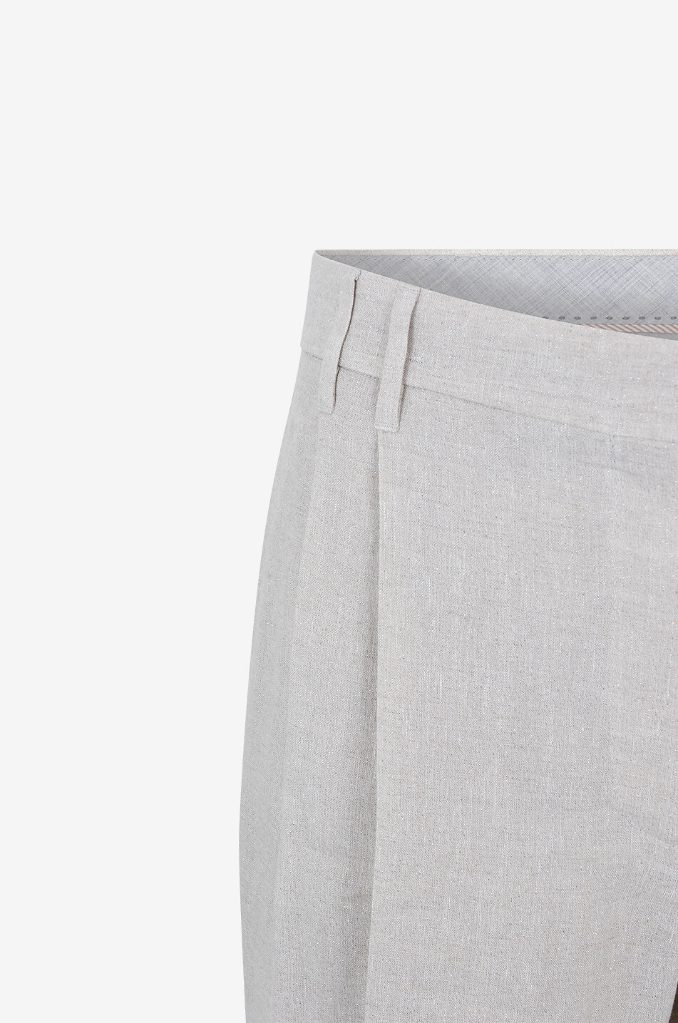 BRUNELLO CUCINELLI Pantalon à pinces en toile de lin Slouchy Sparkling Femme BEIGE 3