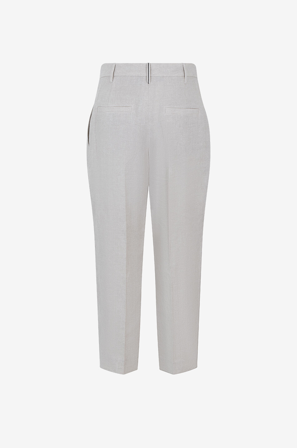 BRUNELLO CUCINELLI Pantalon à pinces en toile de lin Slouchy Sparkling Femme BEIGE 2