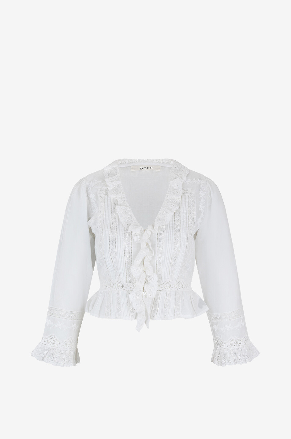 Top en voile brodé et dentelle Eldoris