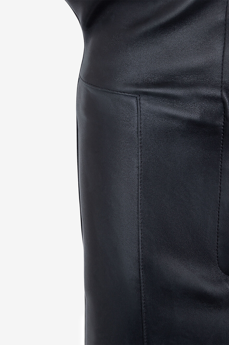 ALEXANDER McQUEEN Fold over waist leather pencil skirt Women BLACK 3