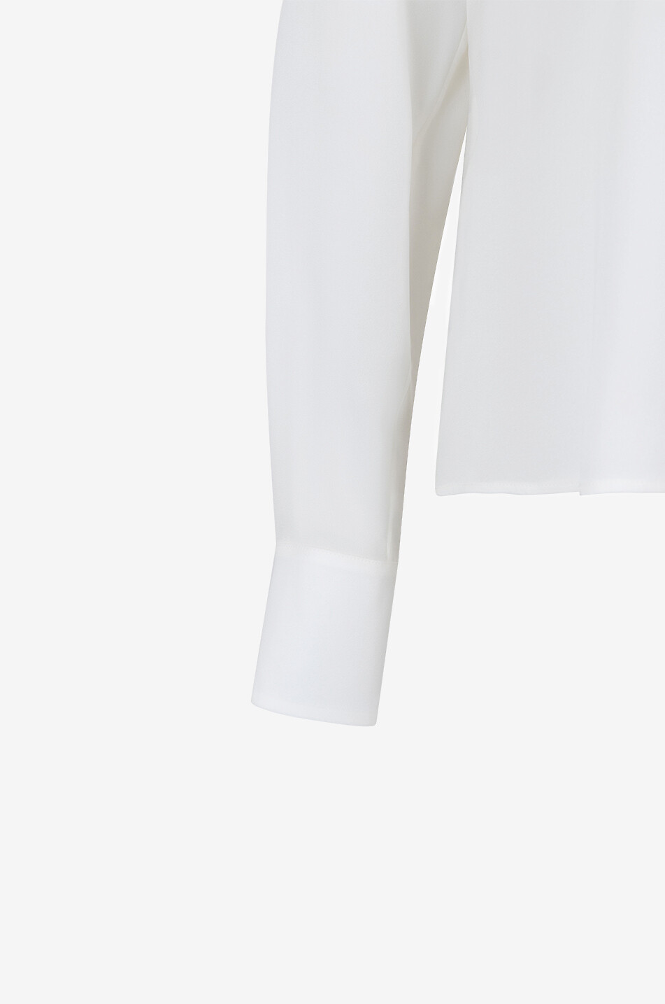 ALEXANDER McQUEEN Silk georgette shirt with scarf detail and pintucks Women WHITE 3