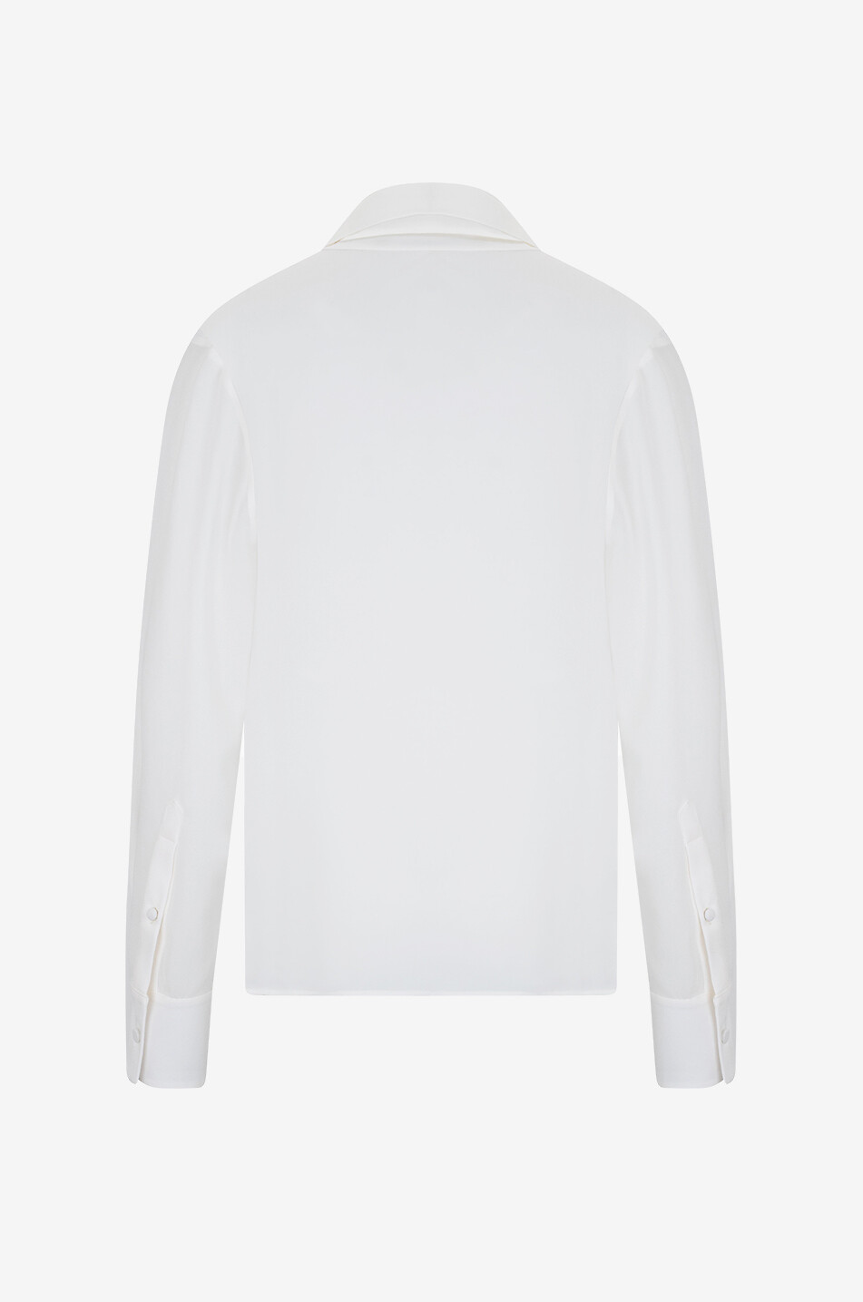 ALEXANDER McQUEEN Silk georgette shirt with scarf detail and pintucks Women WHITE 2