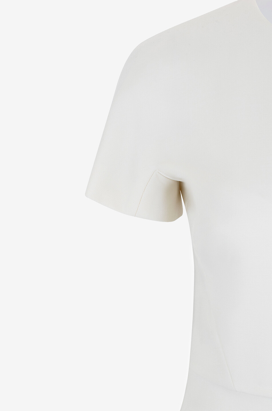 VICTORIA BECKHAM Robe fourreau en cady Fitted T-Shirt Femme BLANC 6