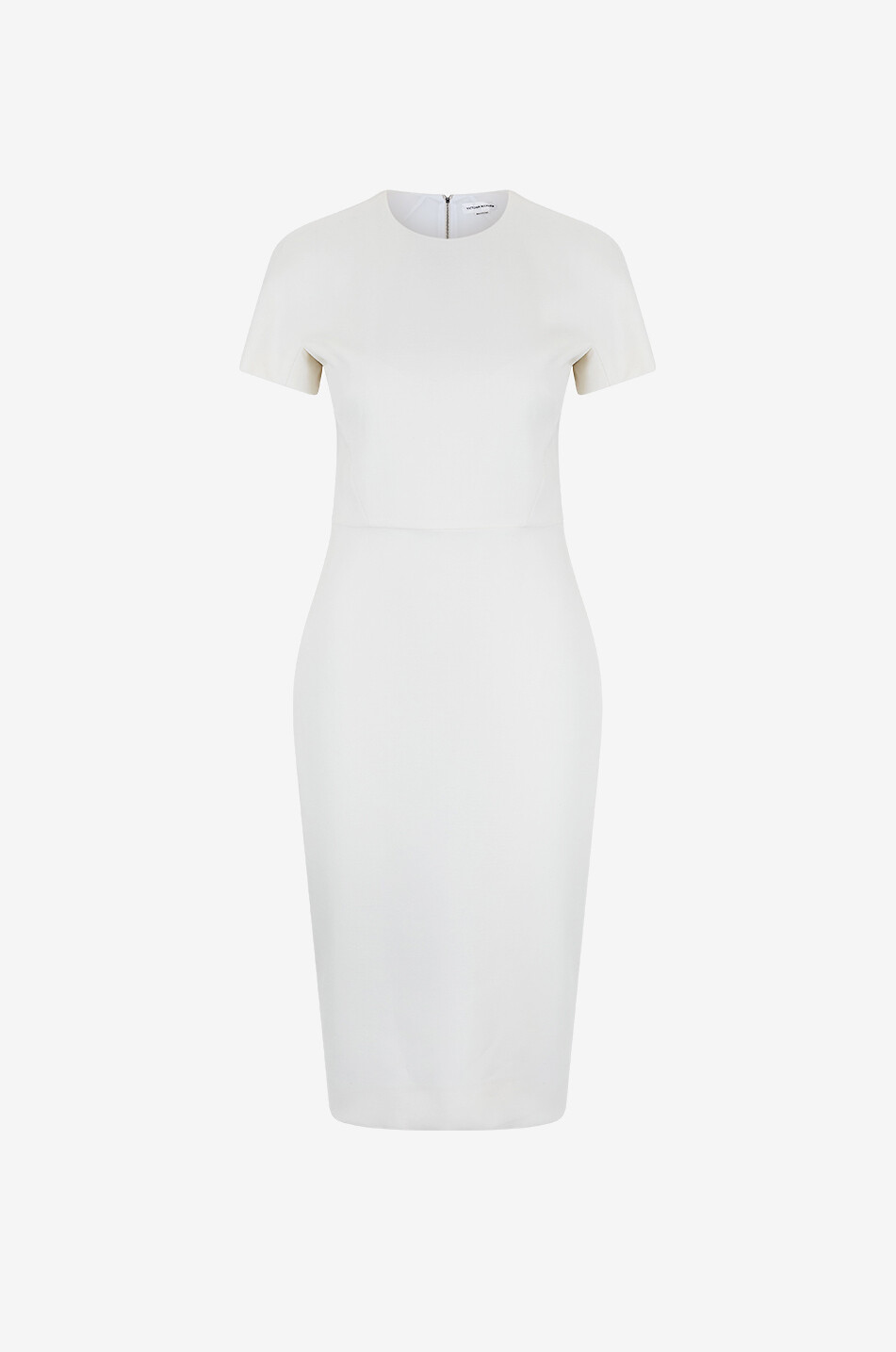 VICTORIA BECKHAM Robe fourreau en cady Fitted T-Shirt Femme BLANC 1