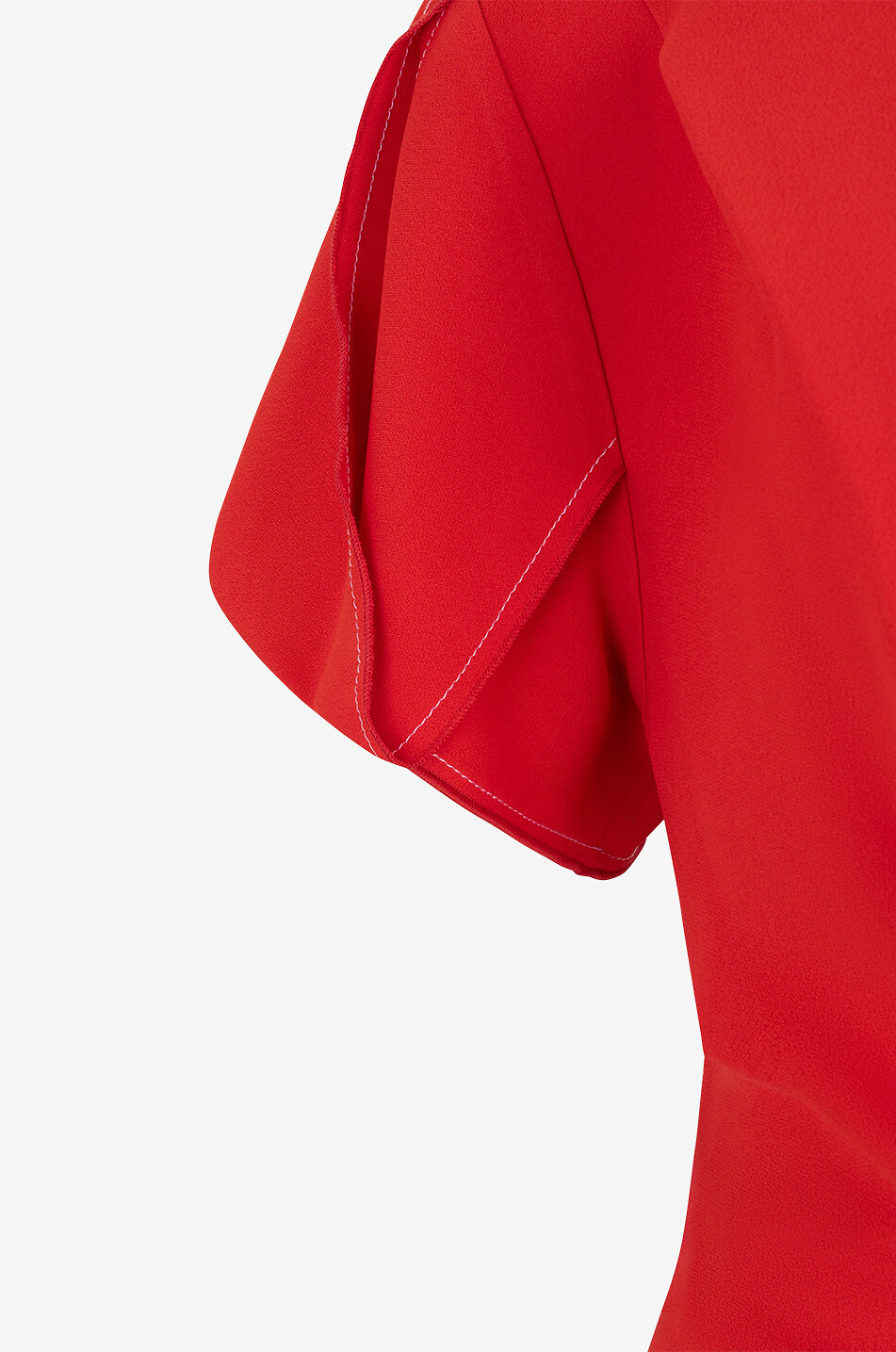 VICTORIA BECKHAM Gathered V-Neck crepe midi dress Women RED 3
