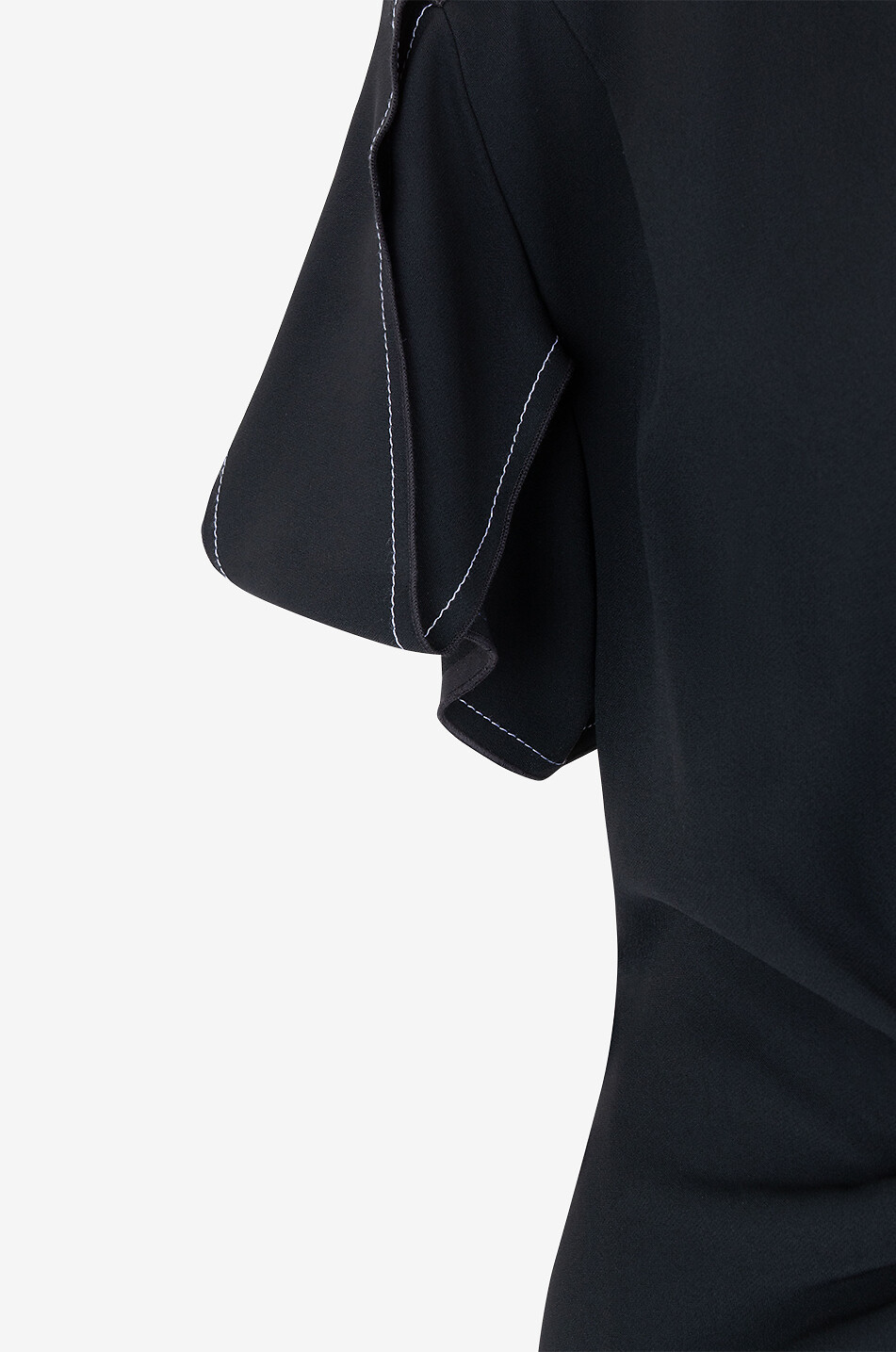 VICTORIA BECKHAM Robe midi en crêpe Gathered V-Neck Femme NOIR 3